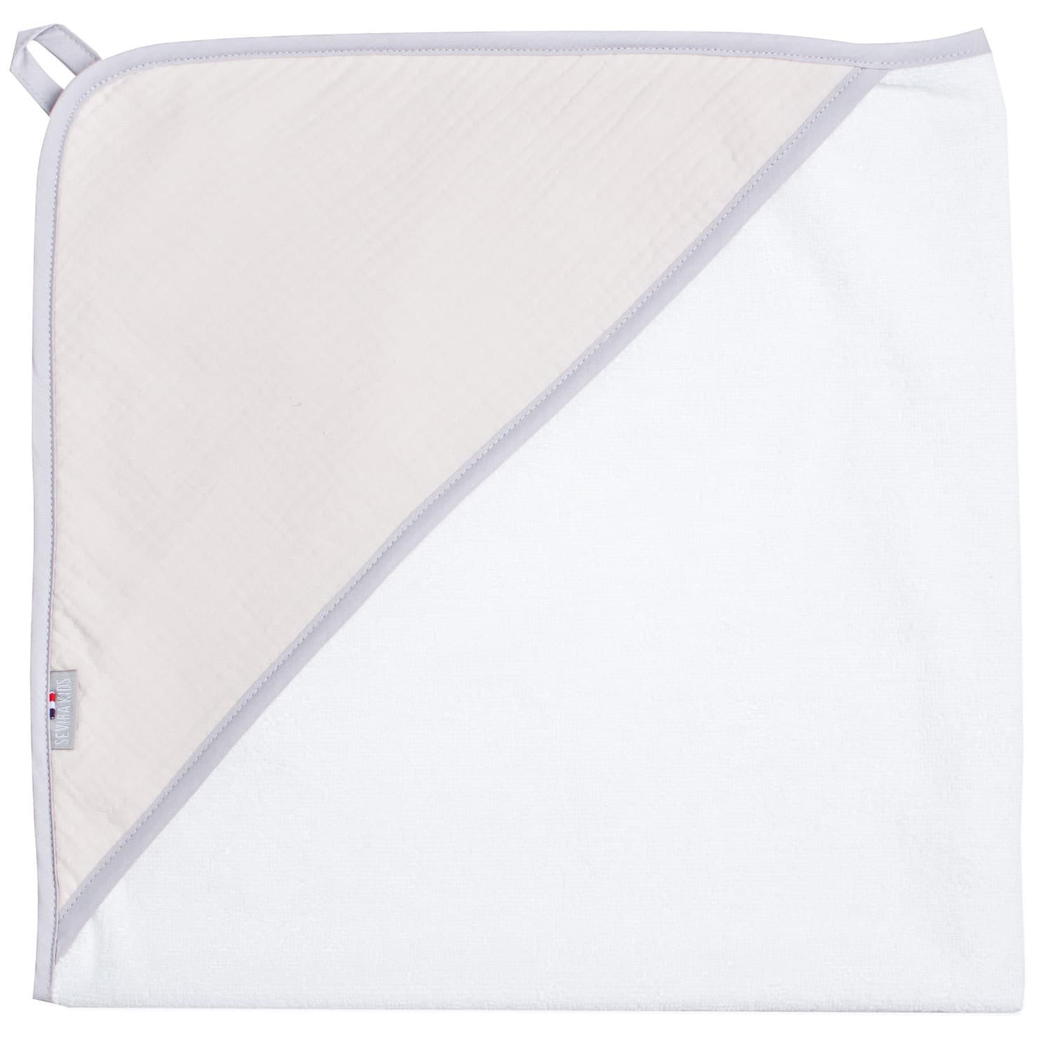 Cape de bain en gaze de coton  beige 75