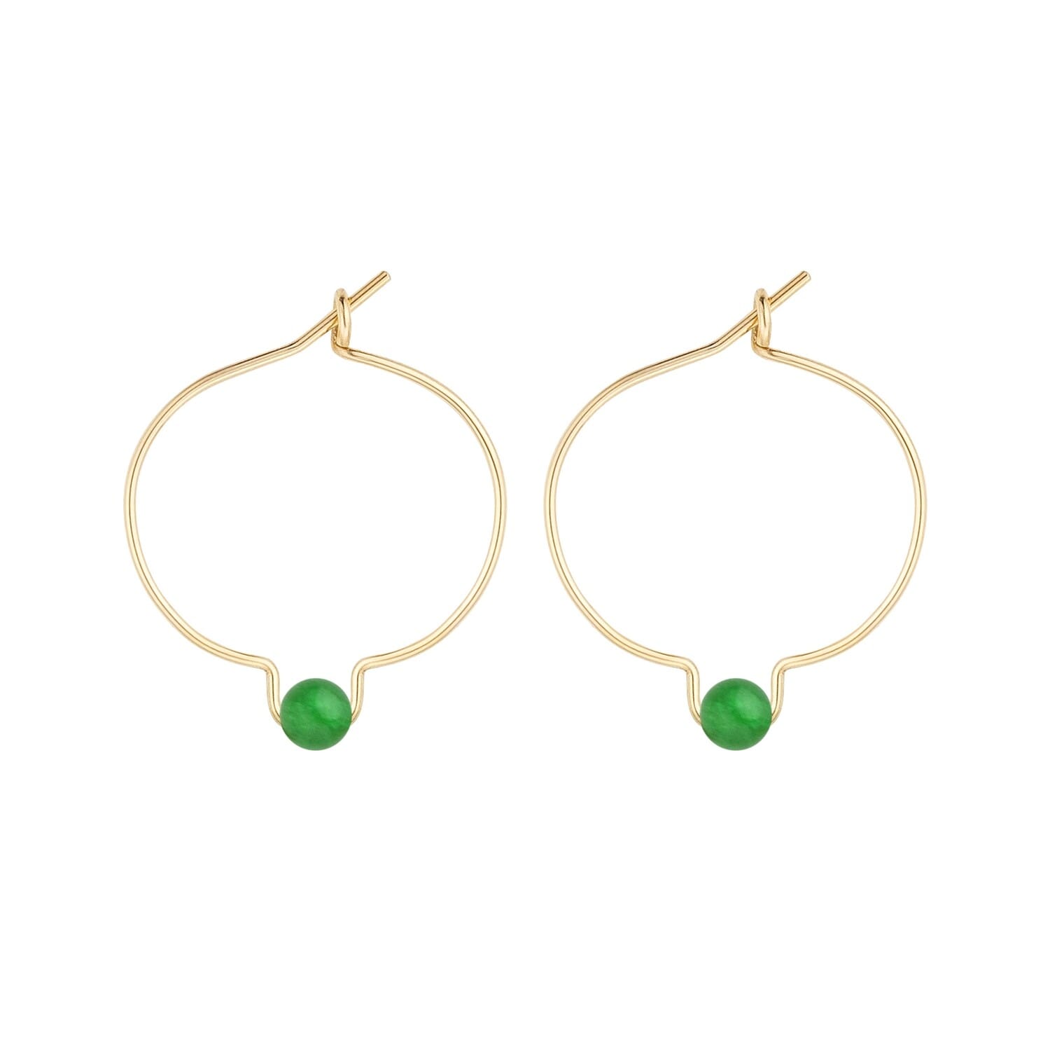 Boucles d'oreilles jade & or 14k gf