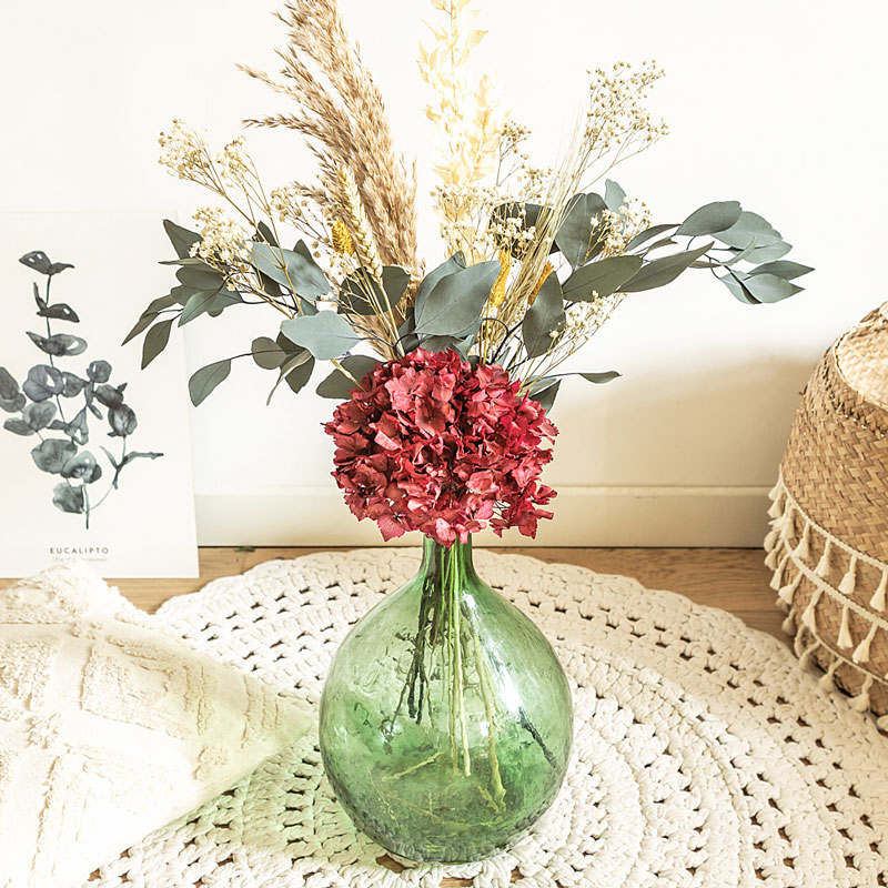 Bouquet de fleurs séchées Hortensia Rose