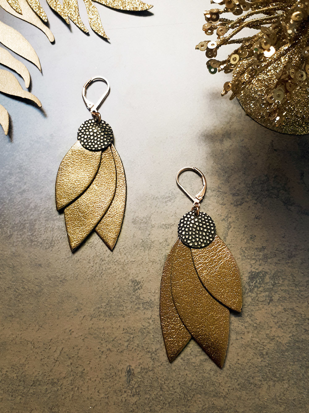 Boucles d'oreilles celeste olive