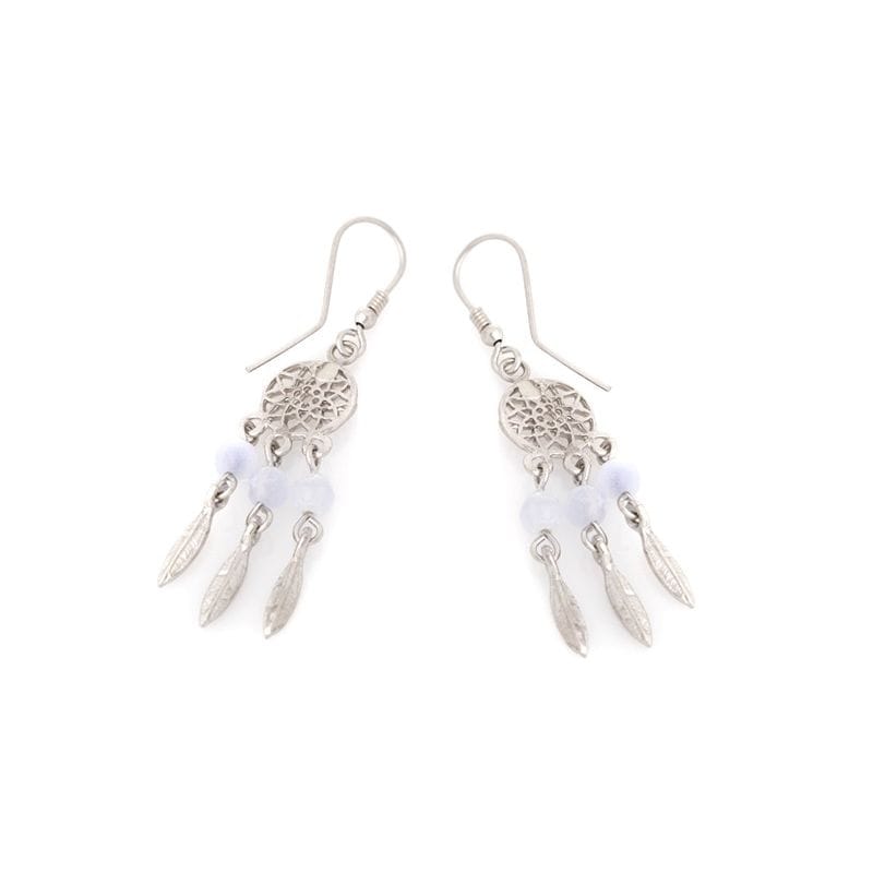 Boucles d'oreilles agate argent