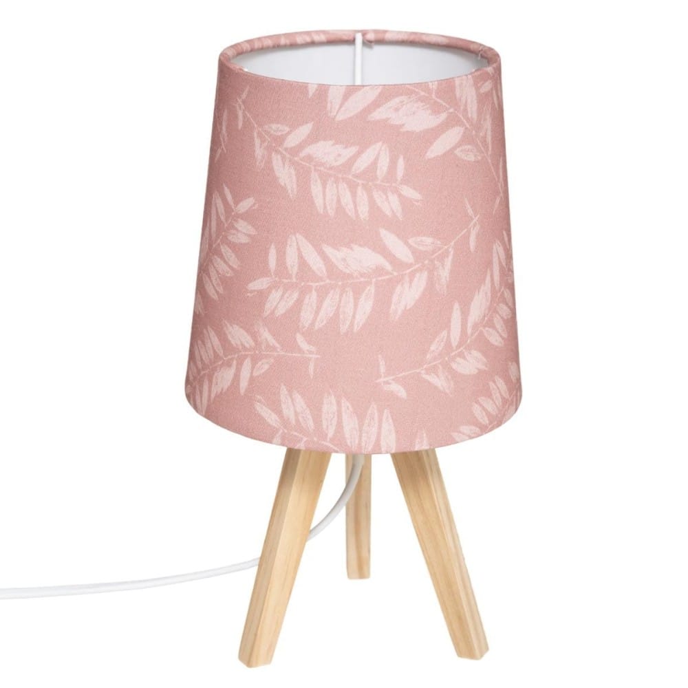 Lampe en bois rose h23.5 cm