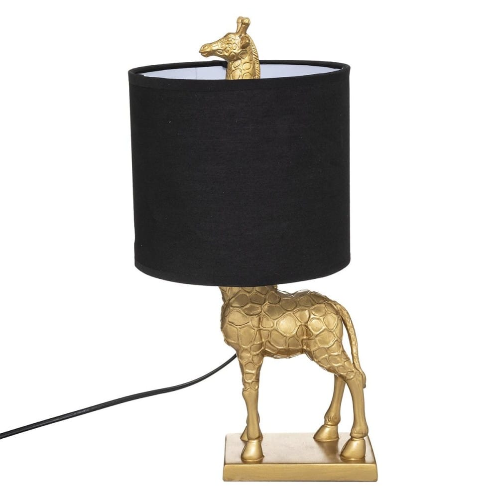 Lampe droite girafe doré h42