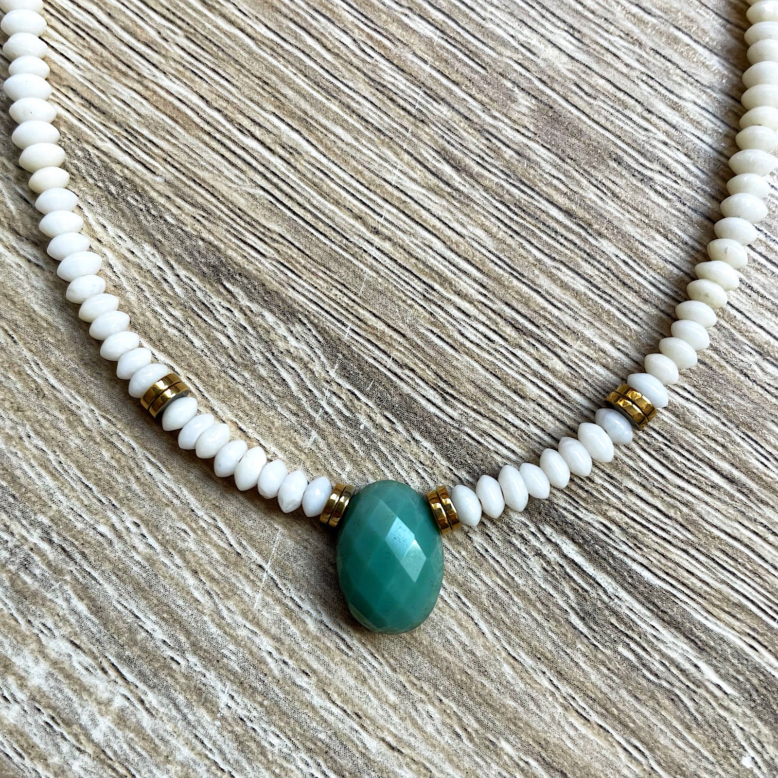 Collier gina chrysoprase verte