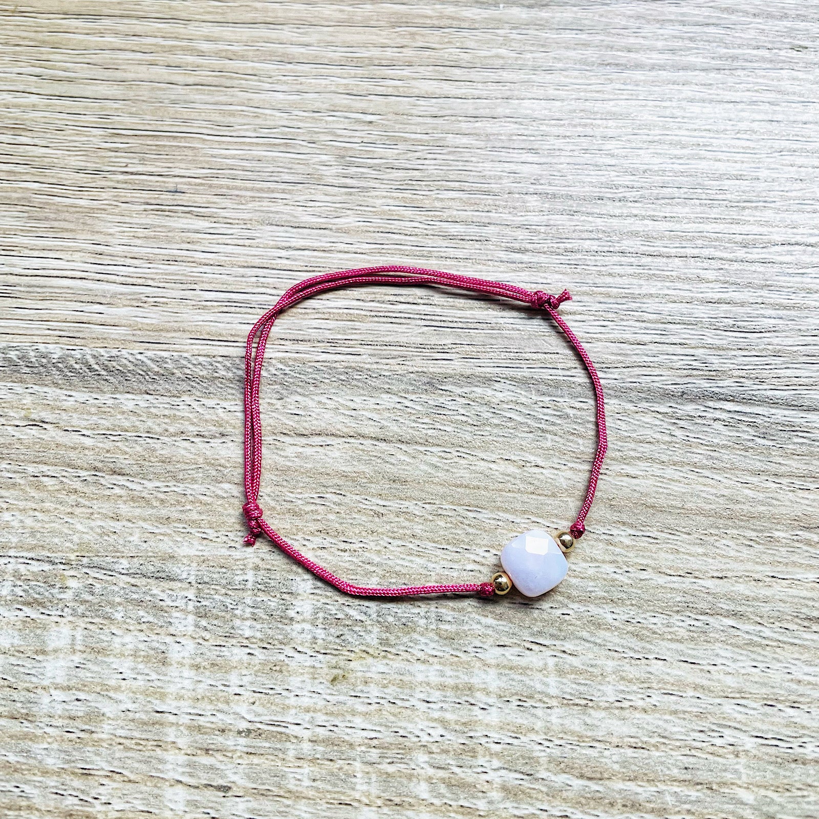 Bracelet réglable carrie opale rose