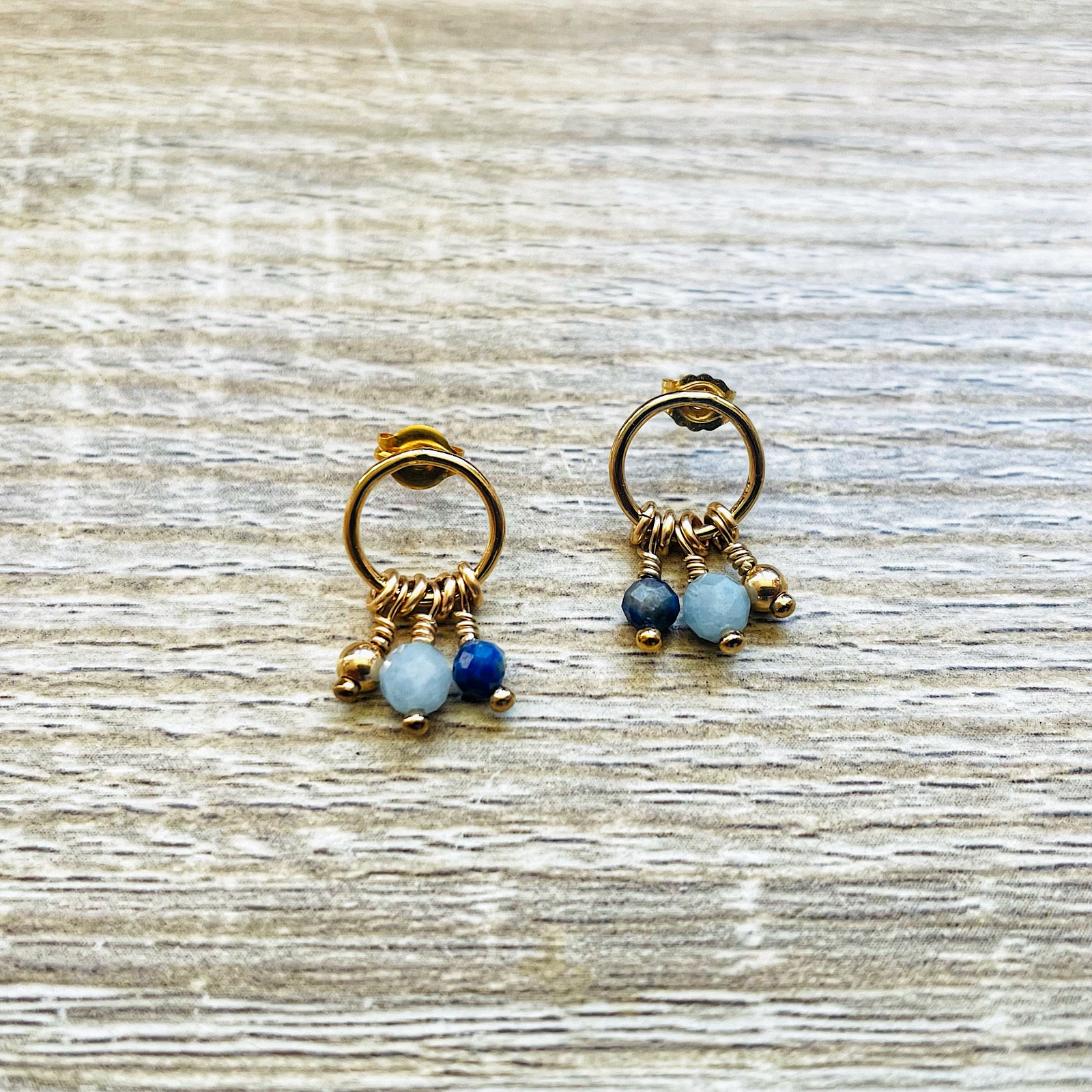 Boucles d’oreilles adèle aigue marine