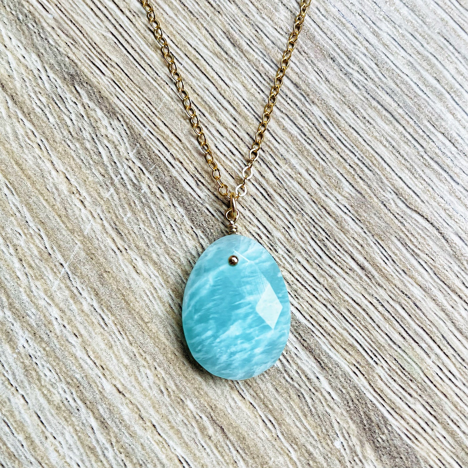 Collier alma amazonite verte