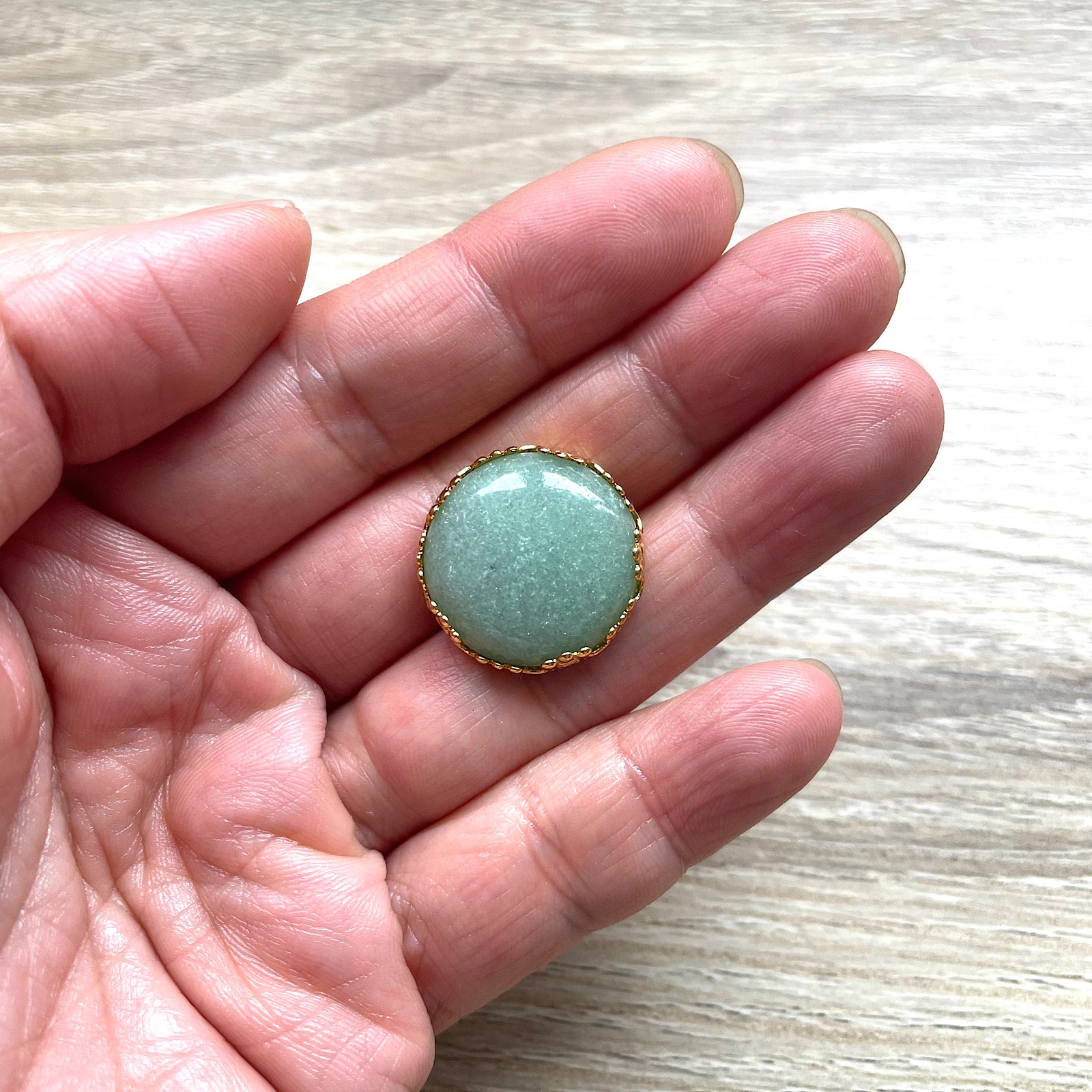 Broche margaux aventurine verte