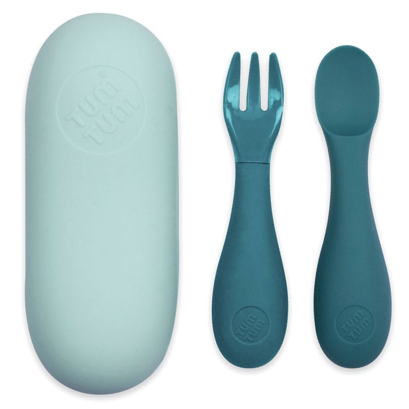 Set de couverts en silicone bleu