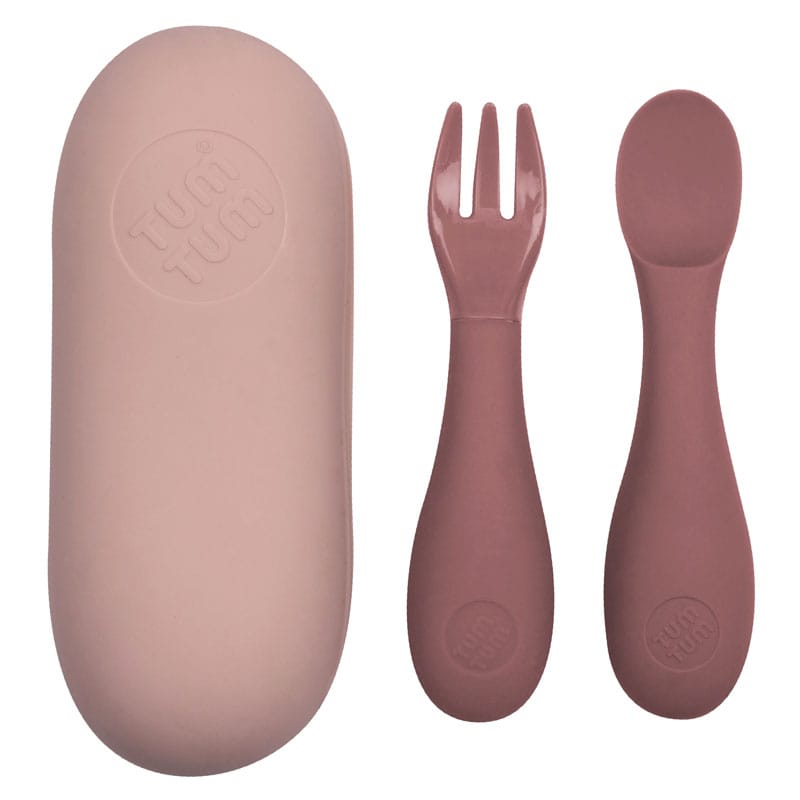 Set de couverts en silicone rose