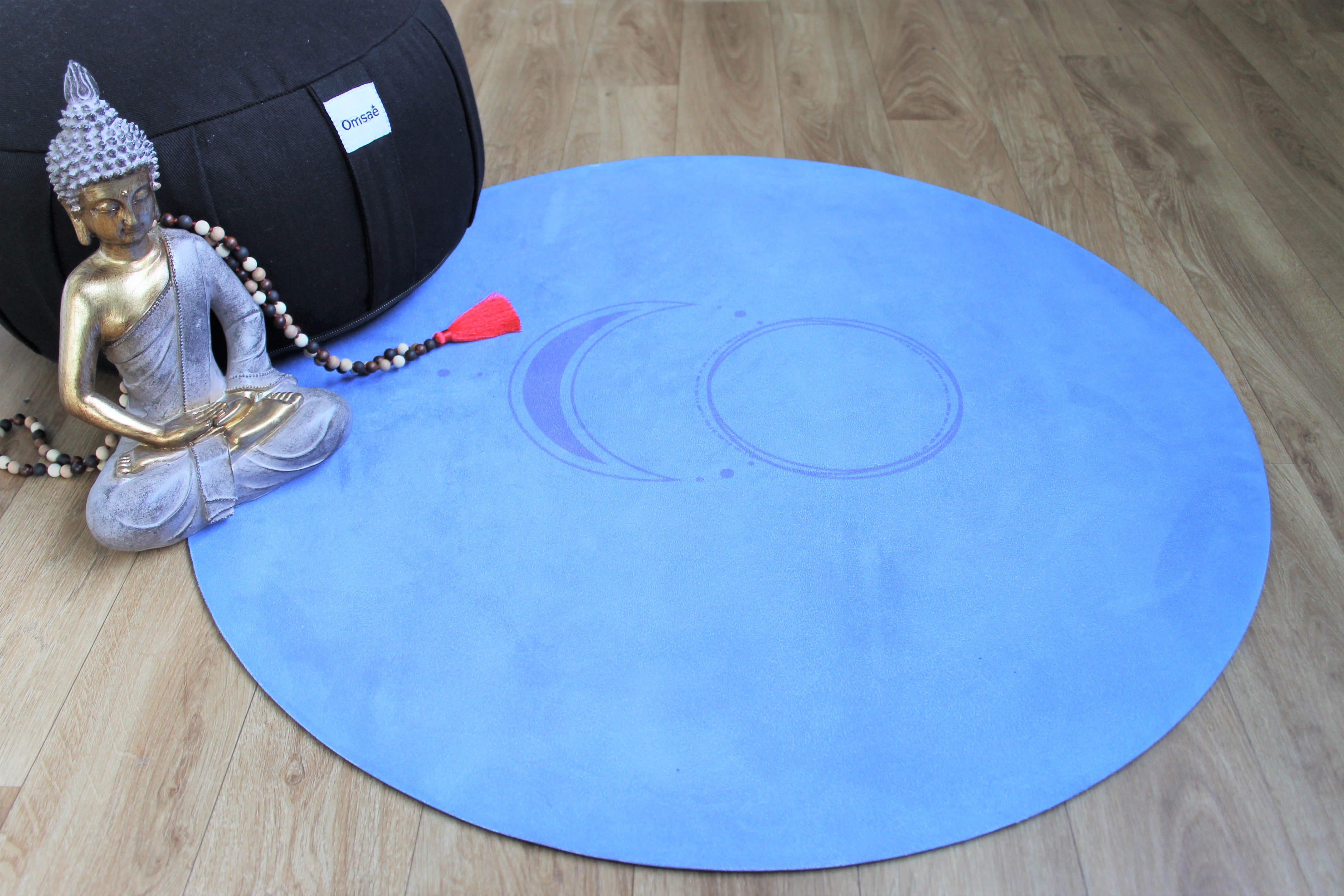 Tapis de méditation rond bleu