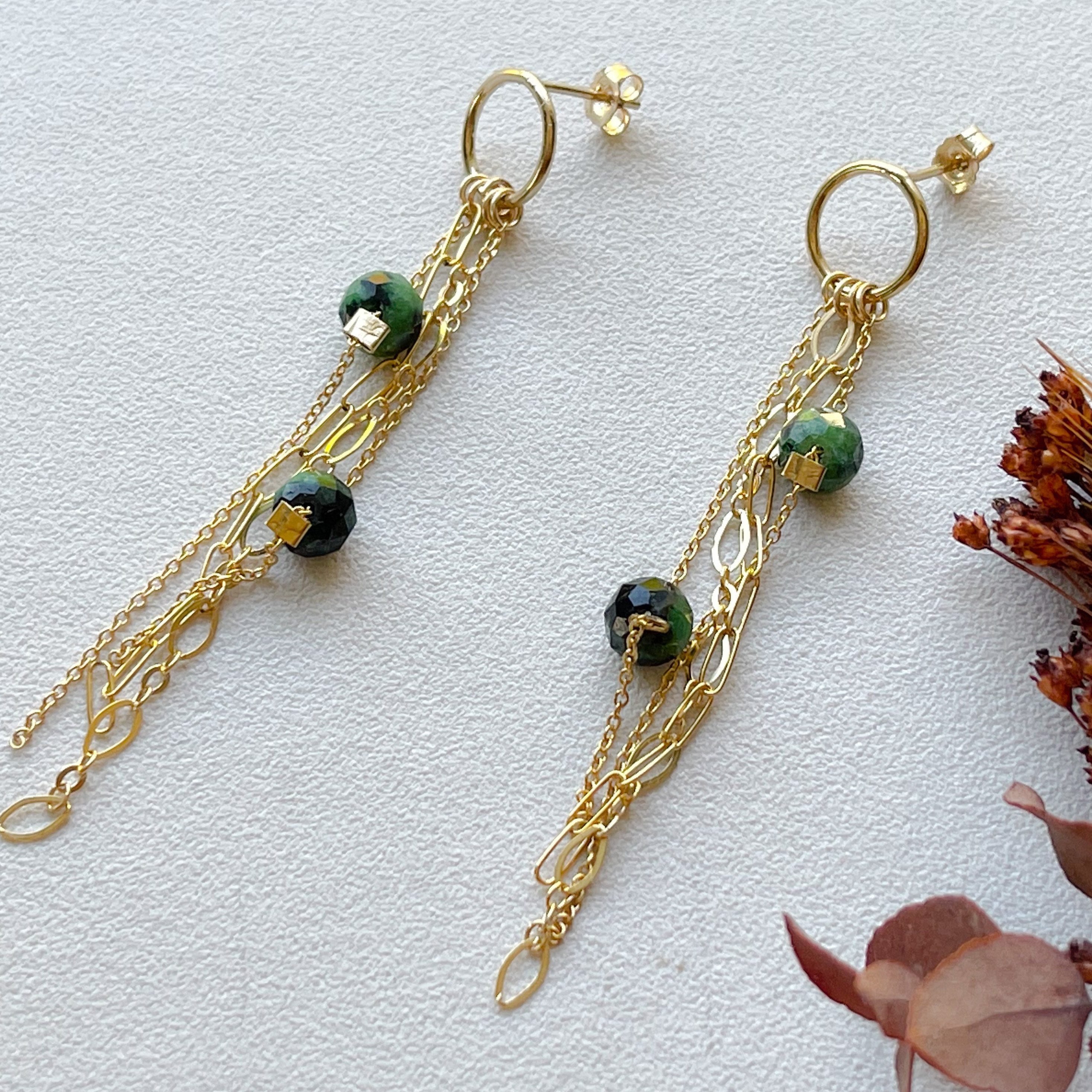 Boucles d'oreilles ilona rubis zoisite