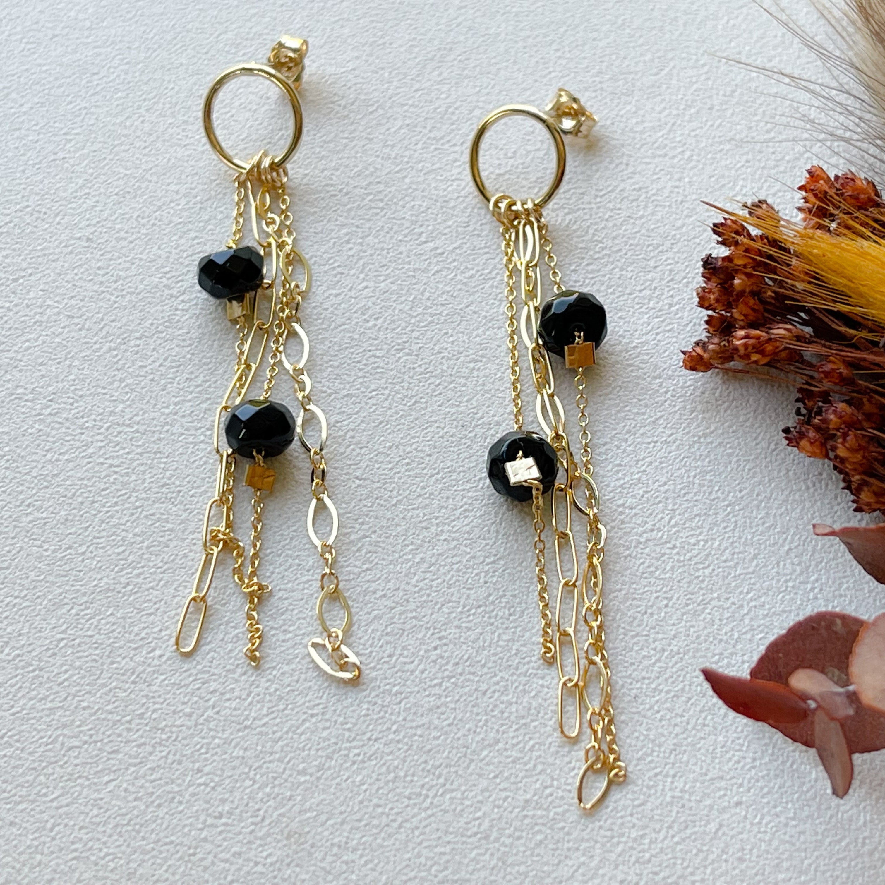 Boucles d'oreilles ilona onyx