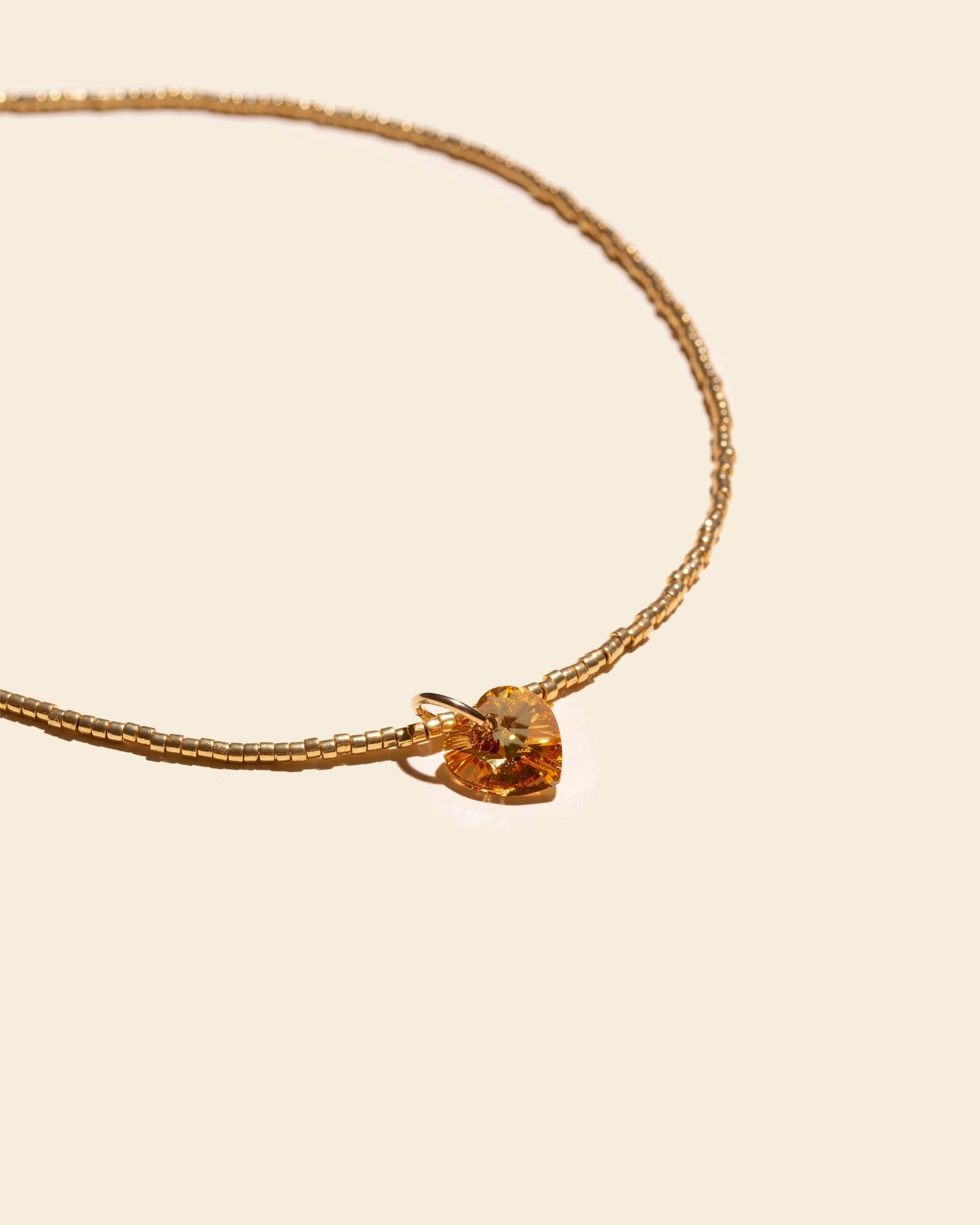 Collier cœur orange