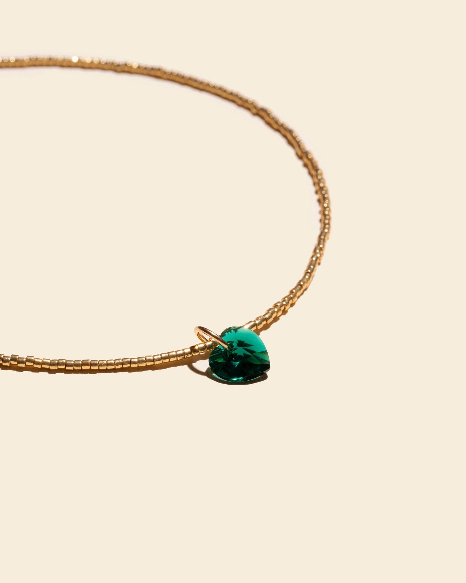 Collier cœur vert