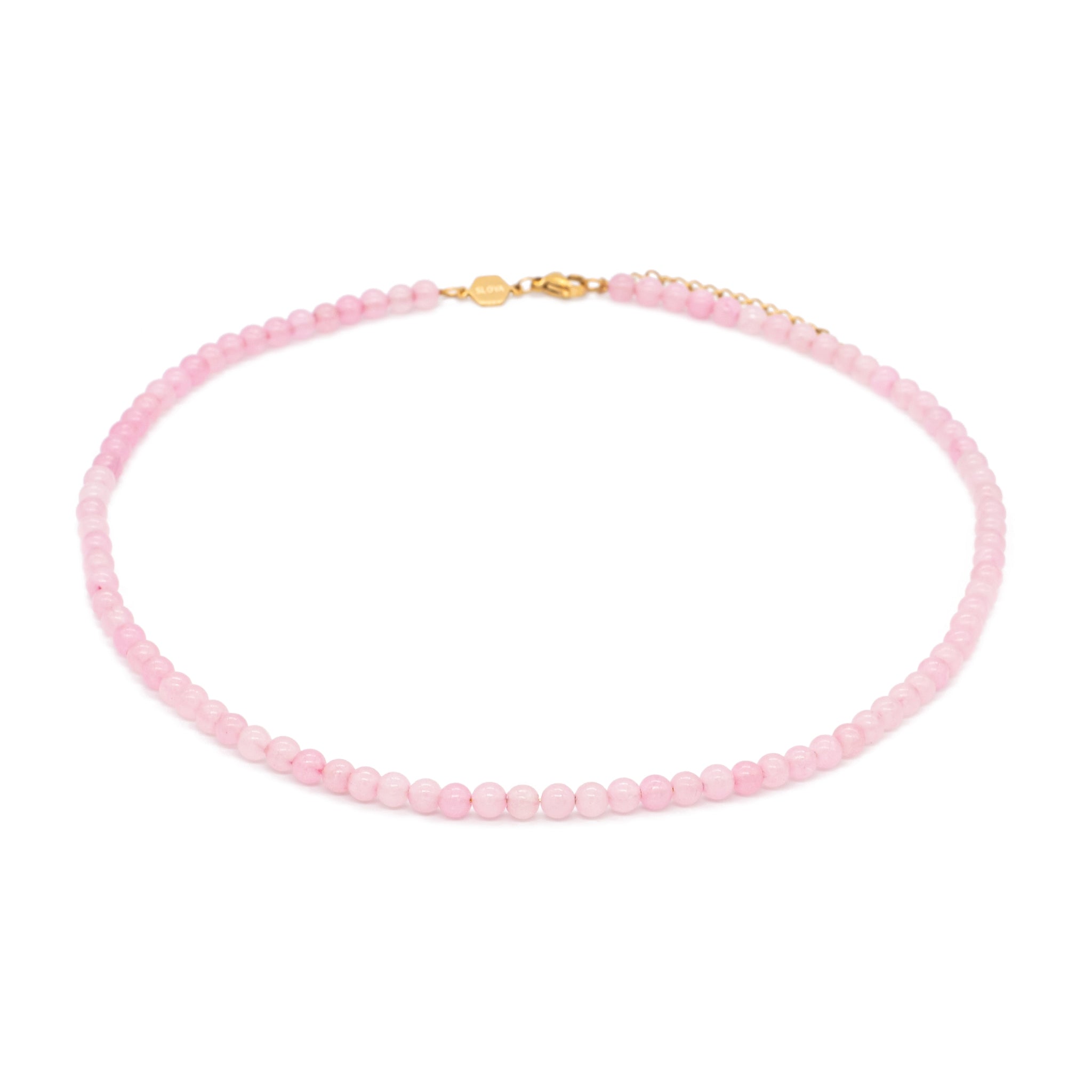 Collier serena en pierres quartz rose