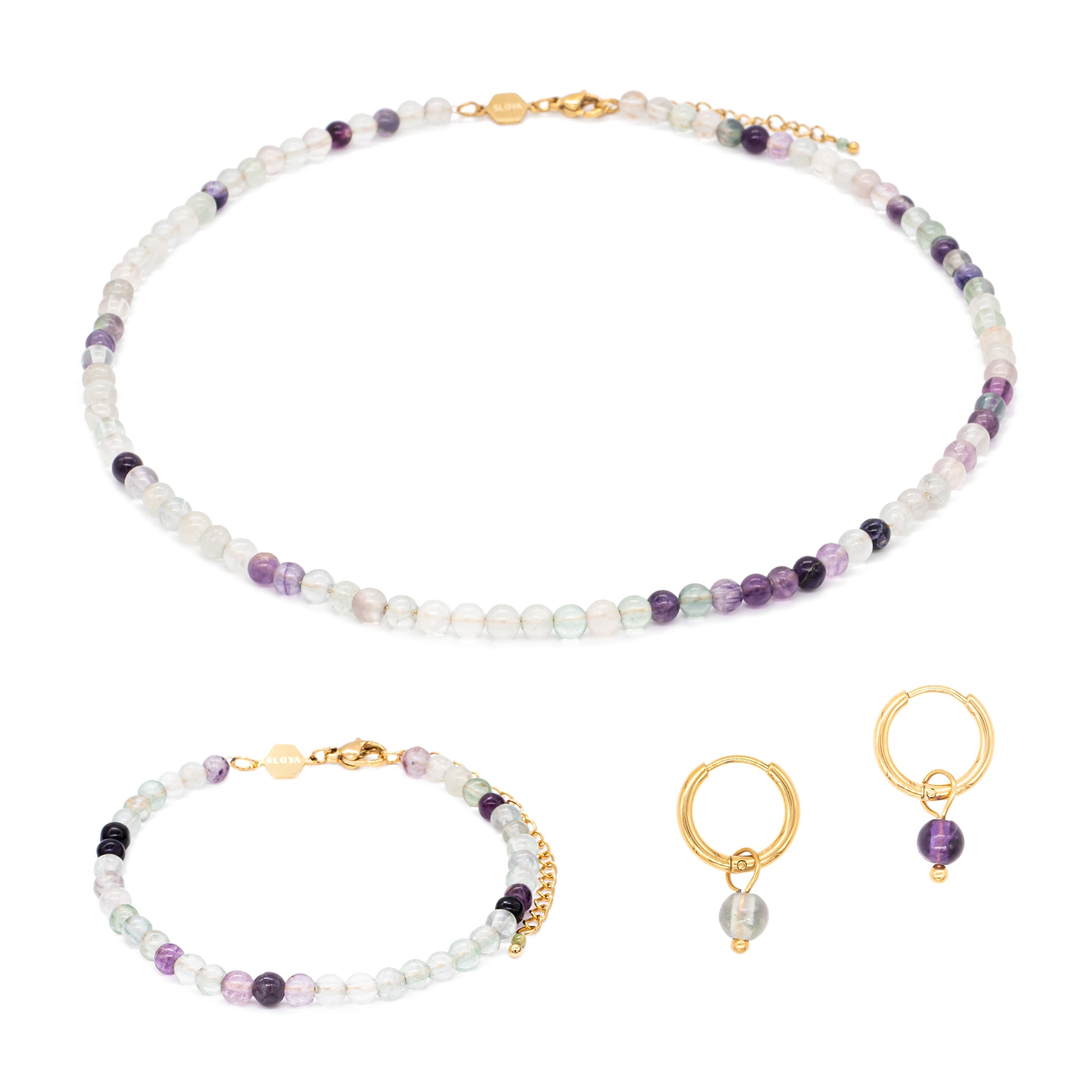 Parure serena en pierres fluorite