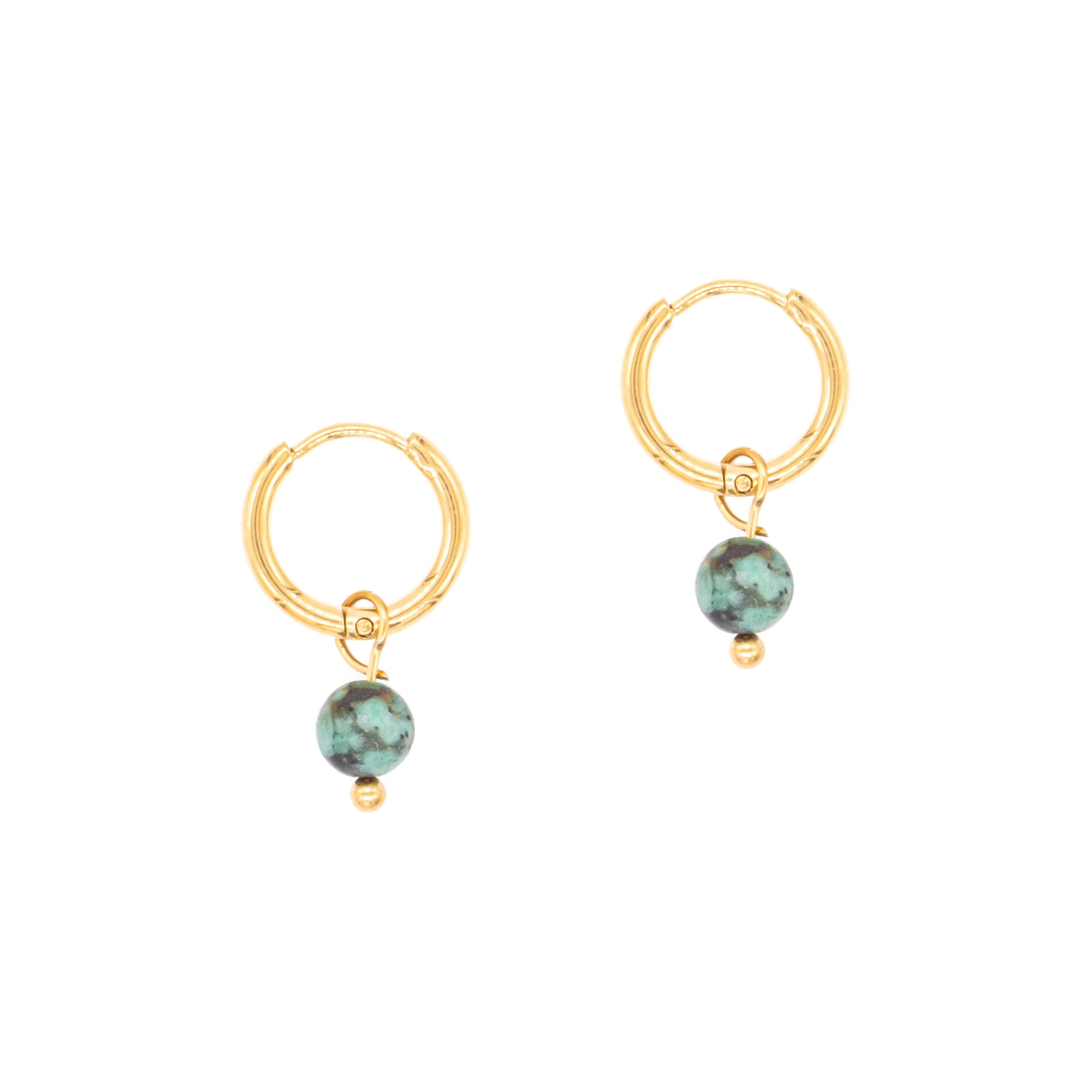 Boucles d'oreilles créoles turquoise