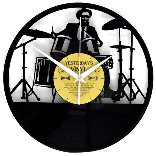 Horloge vinyle recyclé drummer