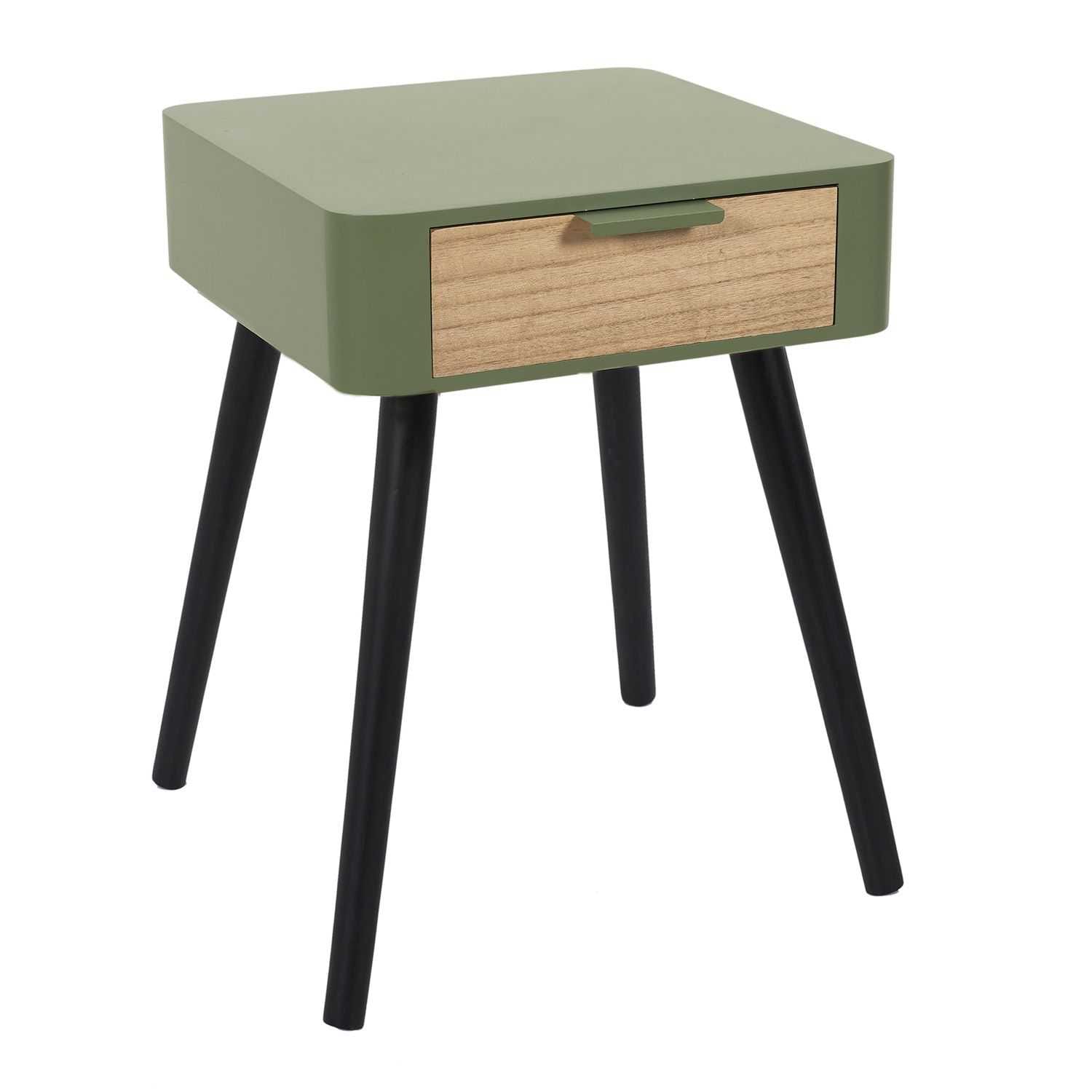 Table de chevet 1 tiroir en mdf - vert