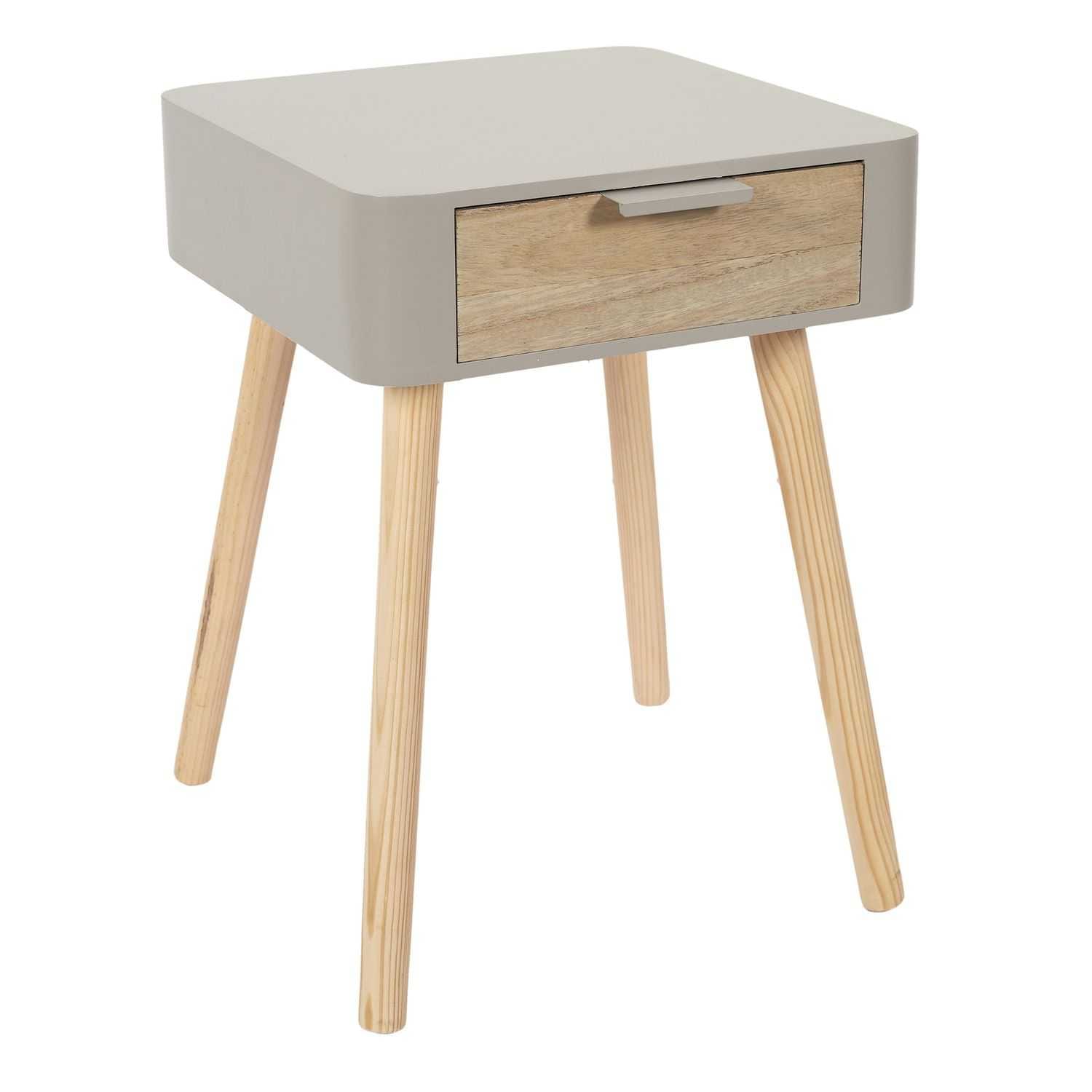 Table de chevet 1 tiroir en mdf - taupe