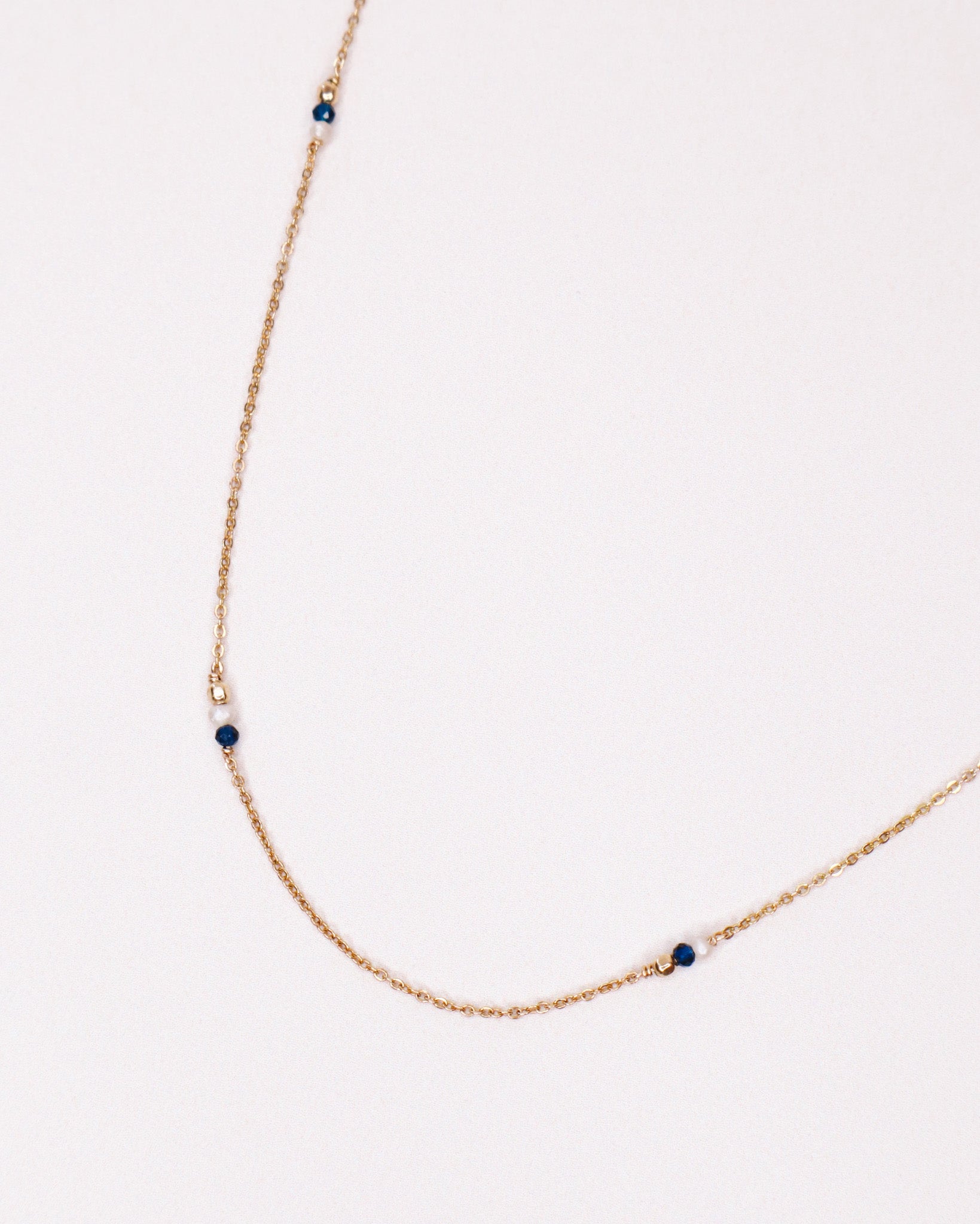 Collier - alga bleu - or