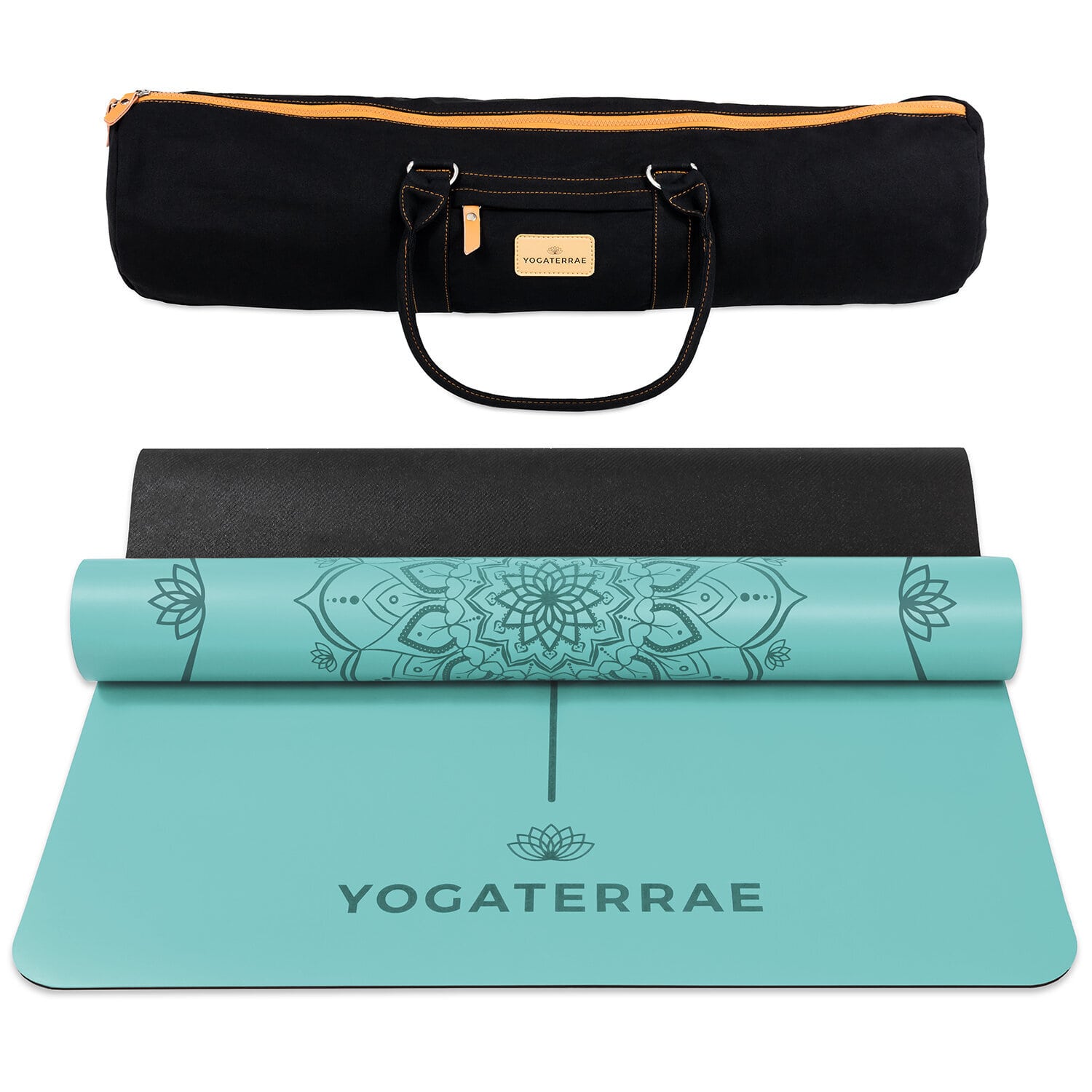 Tapis de yoga vert pu-caoutchouc + sac