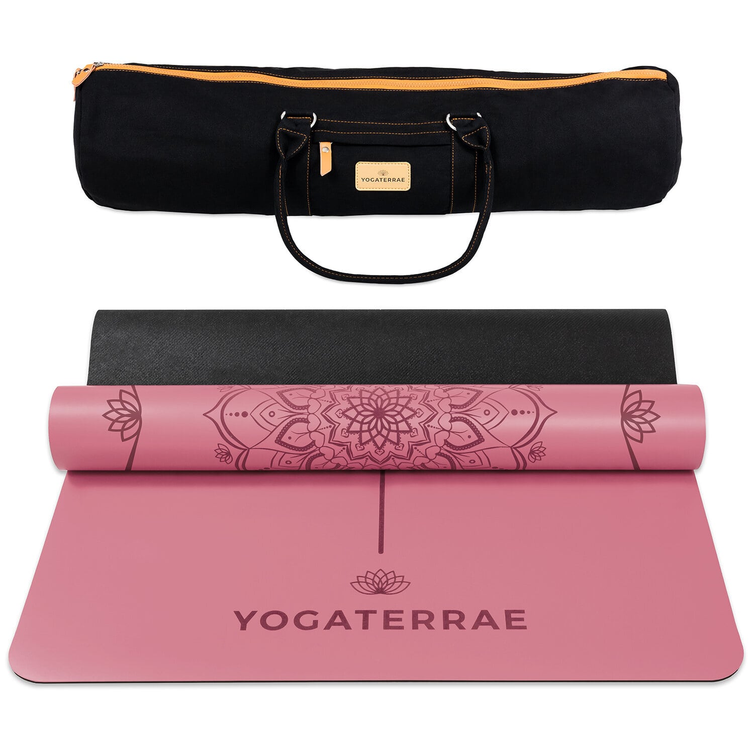 Tapis yoga bordeaux pu-caoutchouc + sac