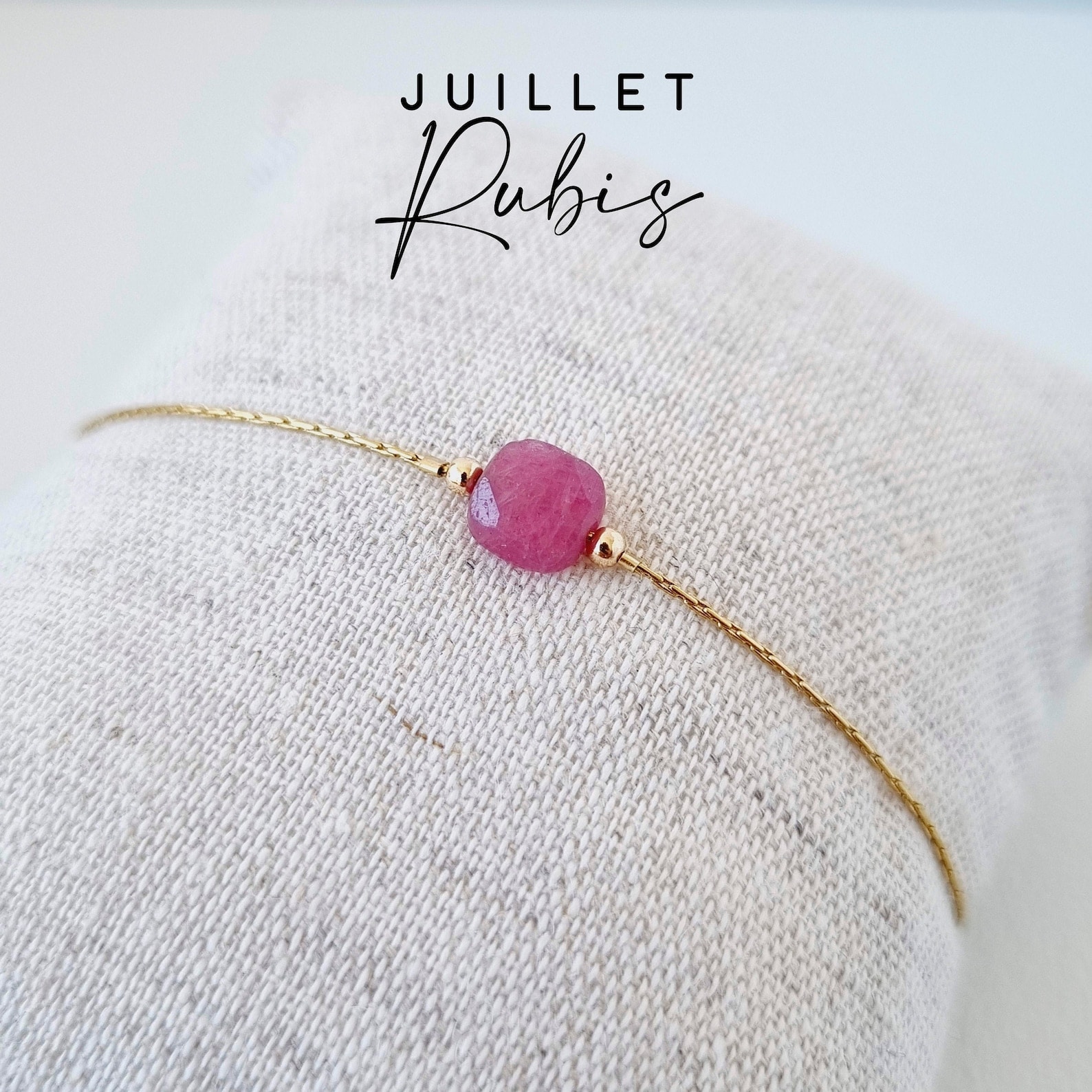 Bracelet or gold filled et rubis