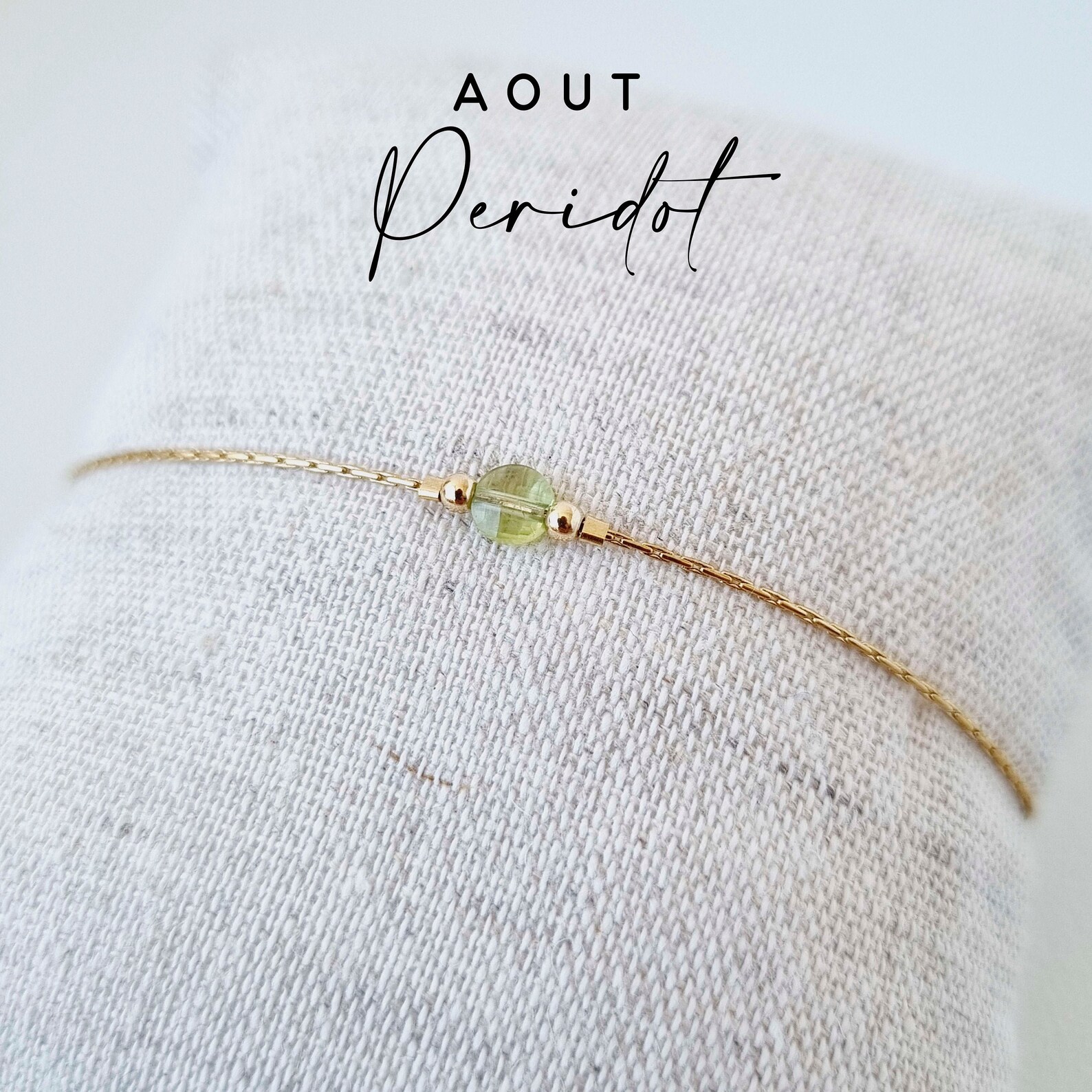 Bracelet or gold filled et péridot