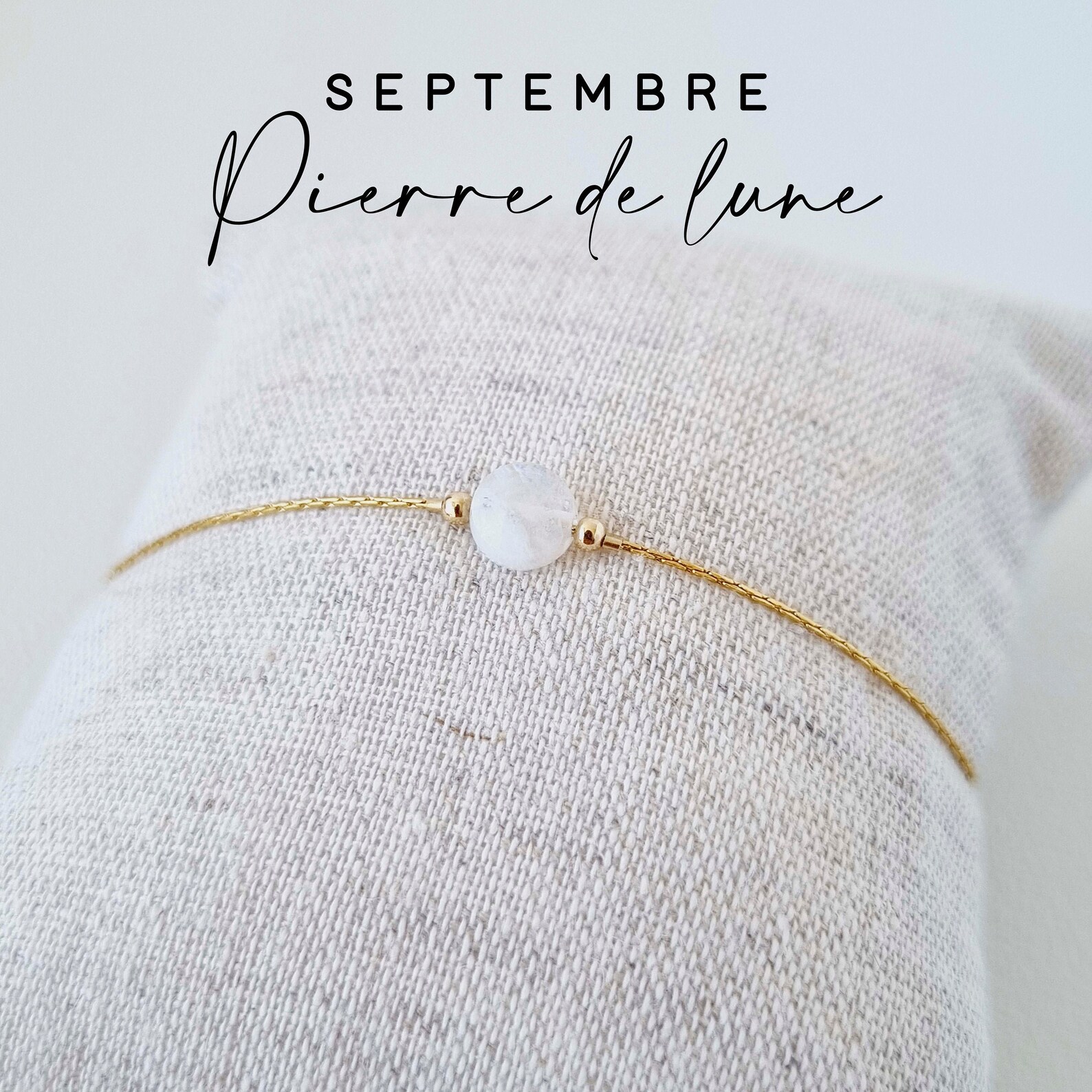 Bracelet or gold filled pierre de lune