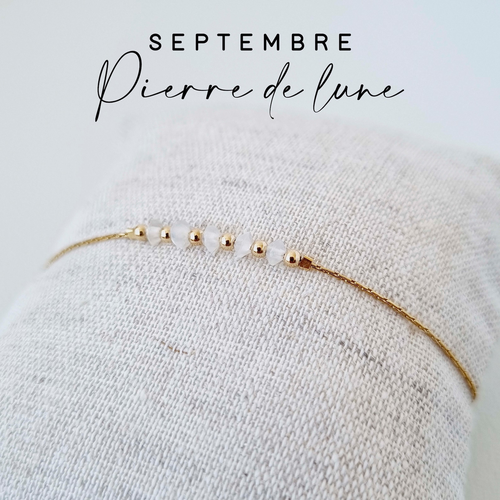 Bracelet or gold filled pierre de lune