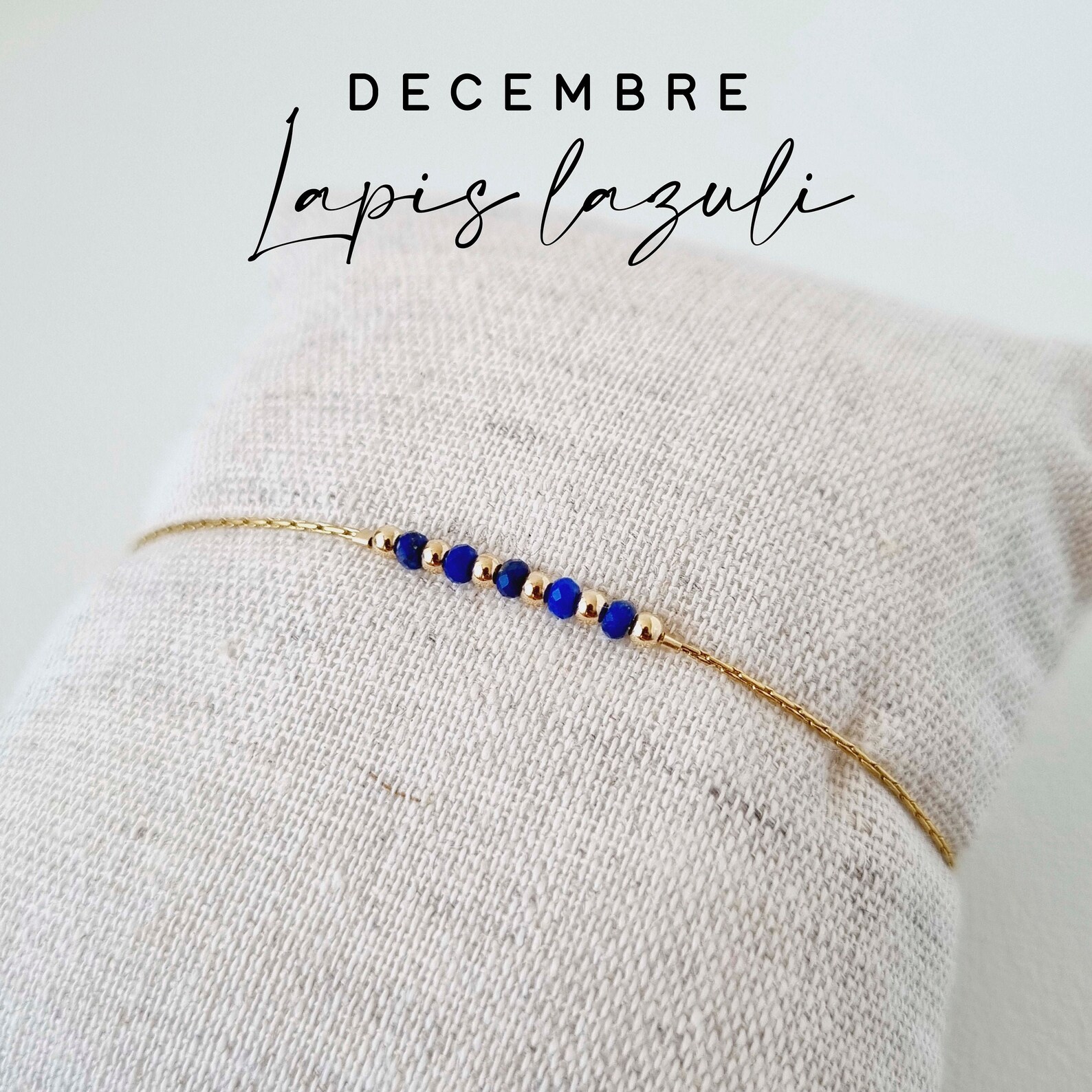 Bracelet or gold filled et lapis lazuli