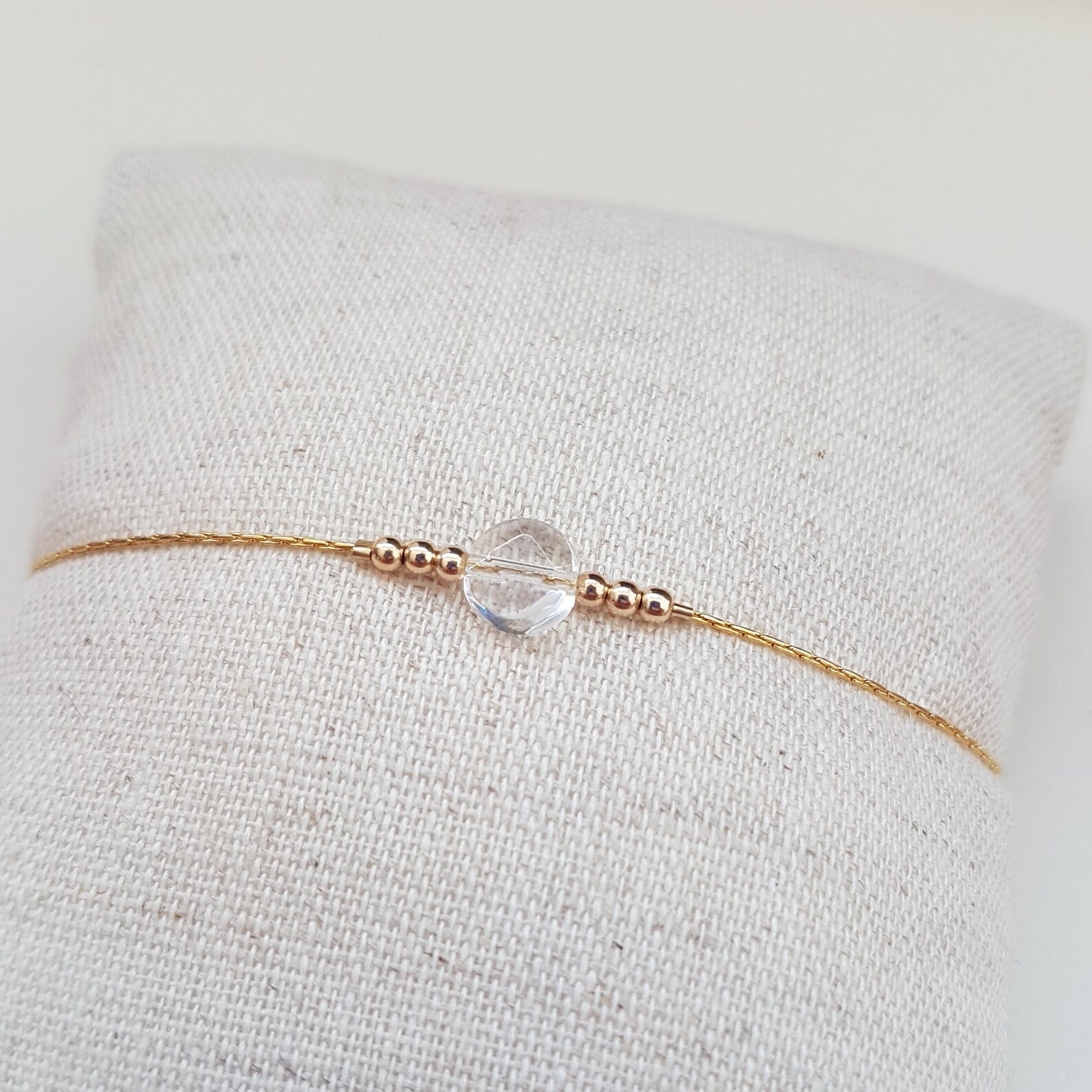 Bracelet or gold filled cristal de roche