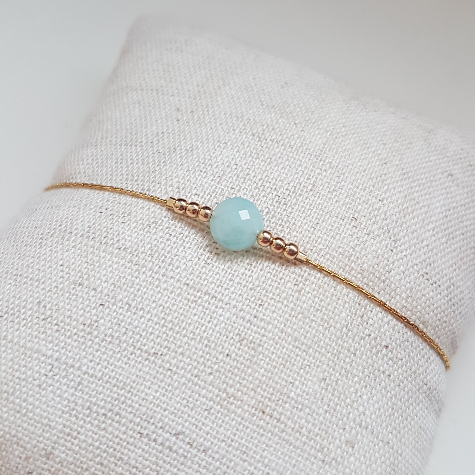 Bracelet or gold filled et amazonite