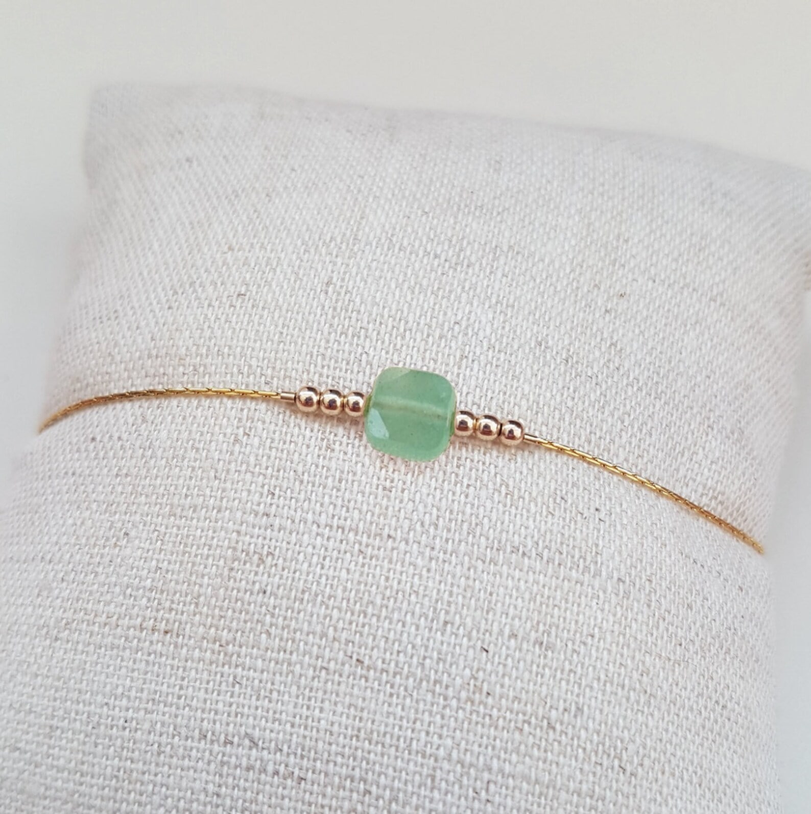 Bracelet or gold filled et aventurine