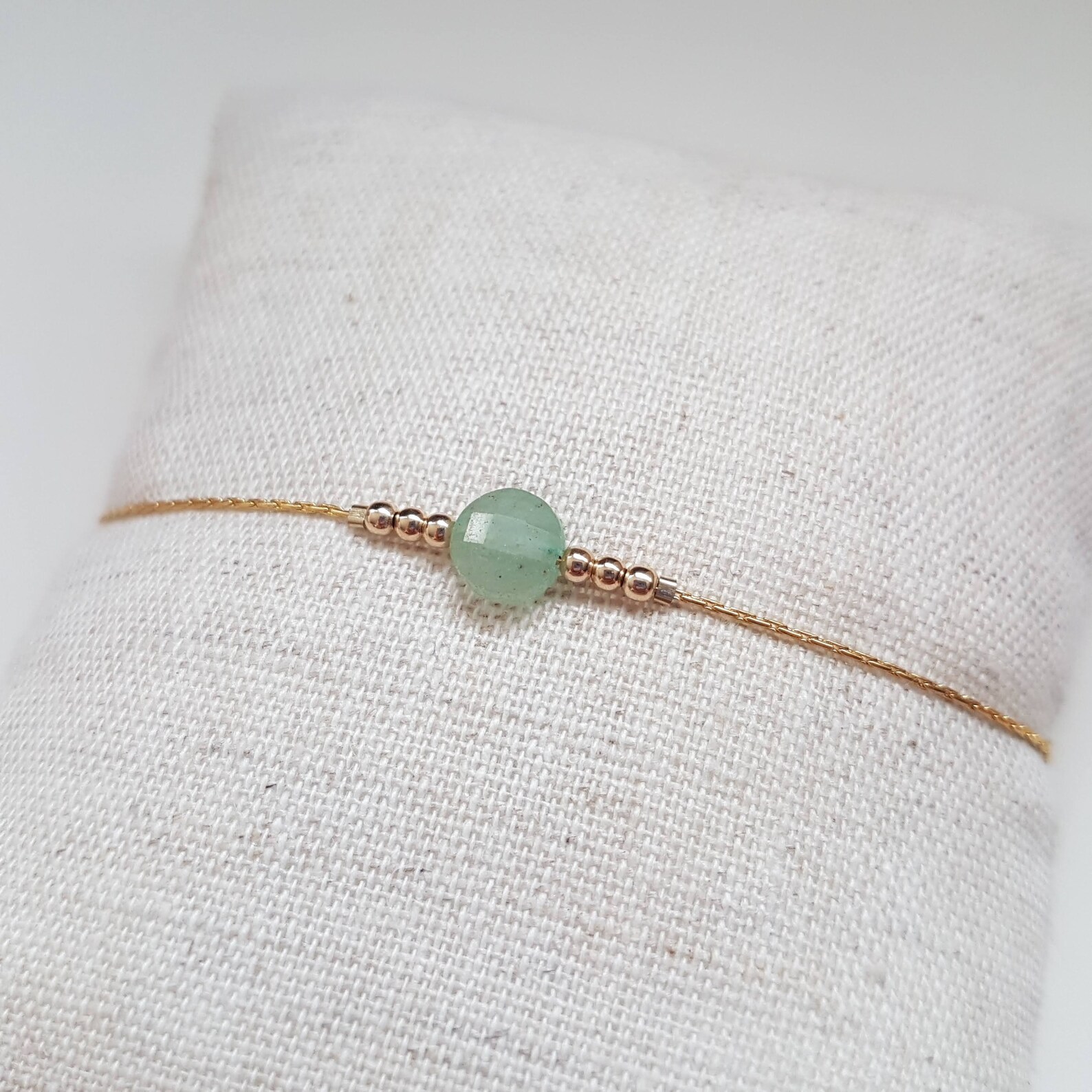 Bracelet or gold filled et aventurine