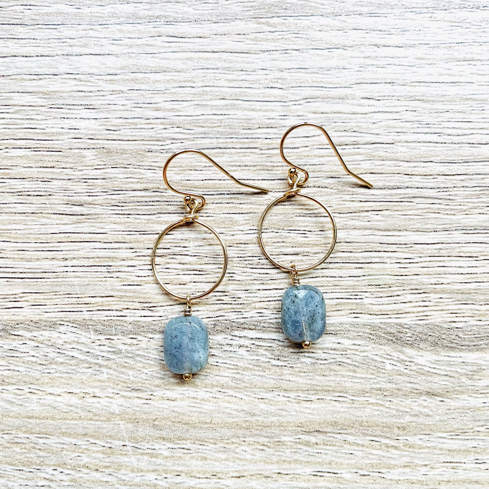 Boules d'oreilles rym labradorite grise