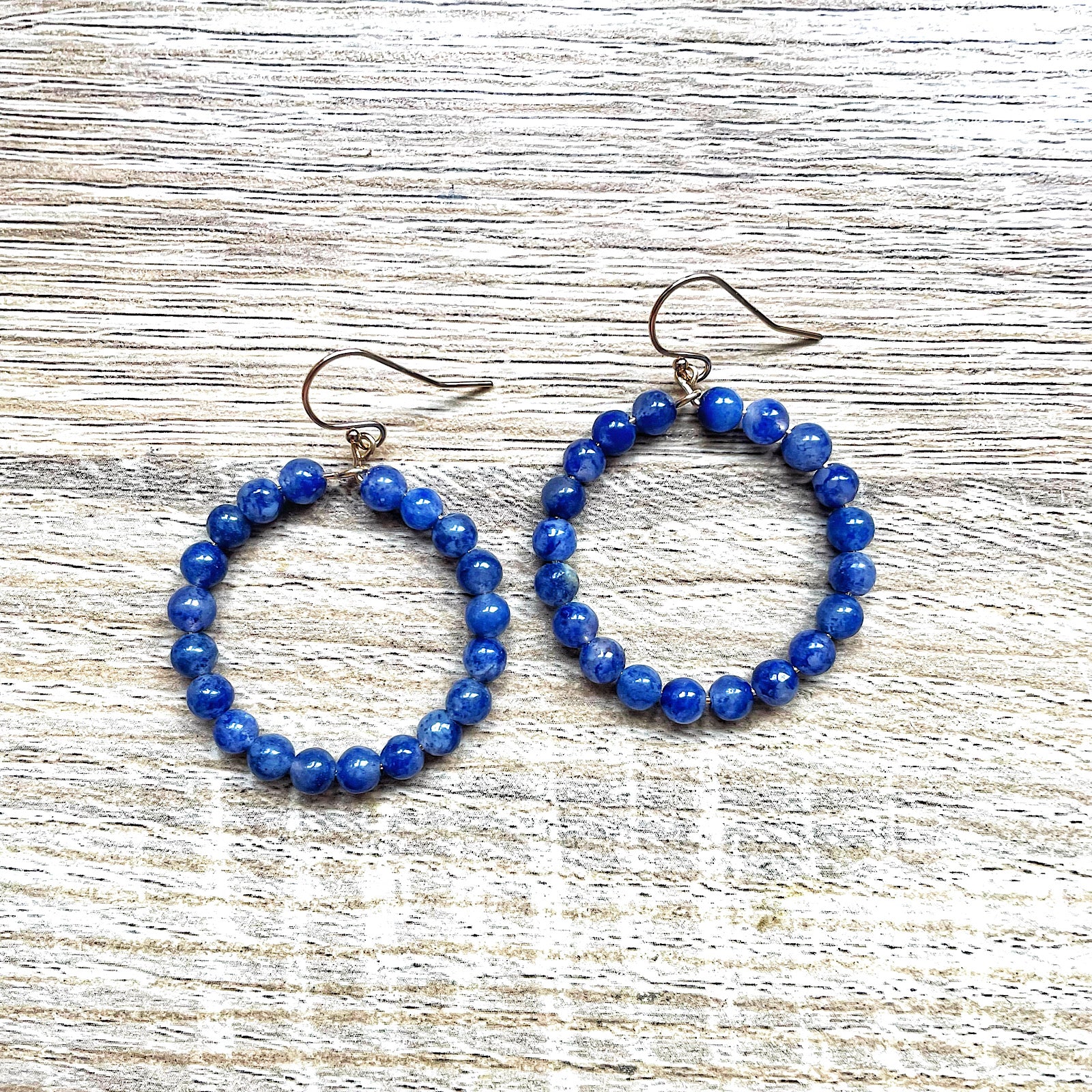 Boules d'oreilles wanda aventurine bleue