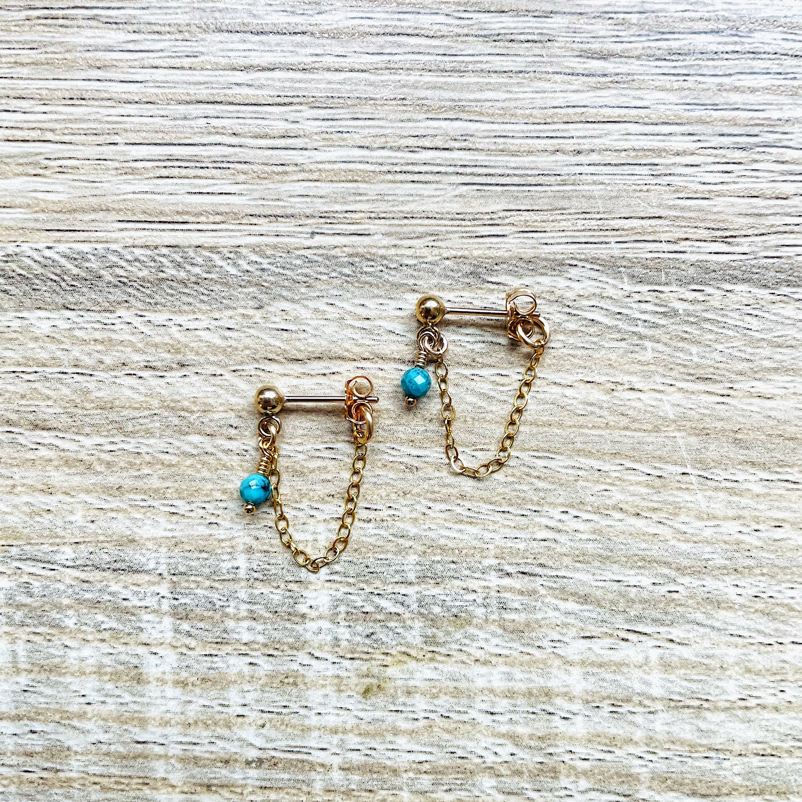 Boules d'oreilles lina turquoise bleue