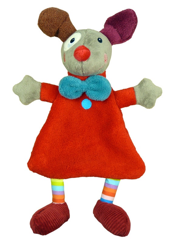 Doudou plat clown rouge