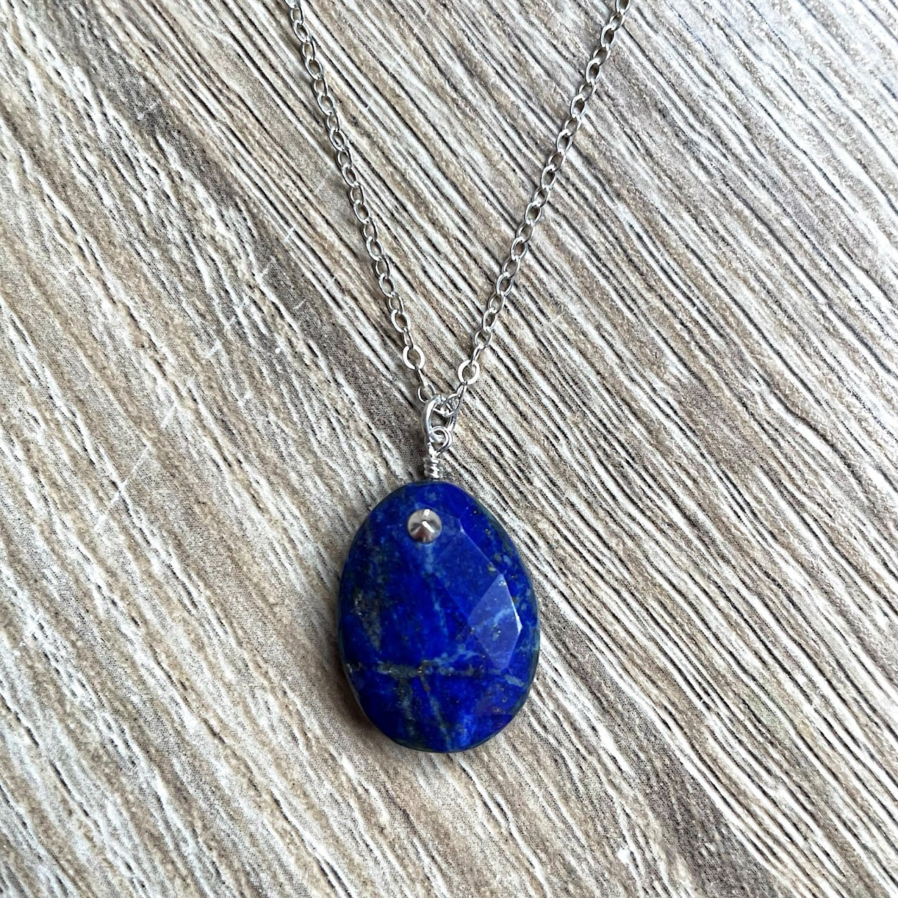 Collier alma lapis lazuli bleu argent