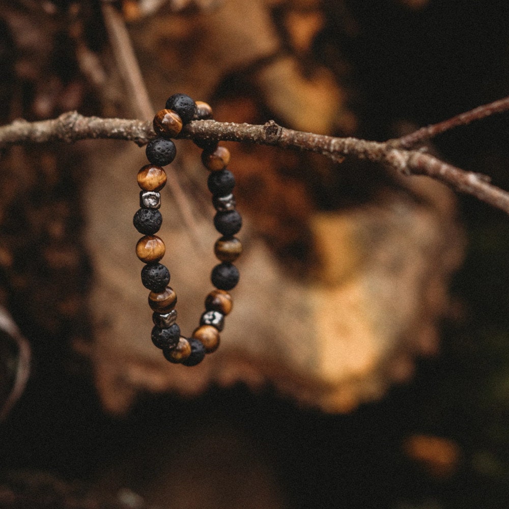 Bracelet perle œil du tigre pour homme