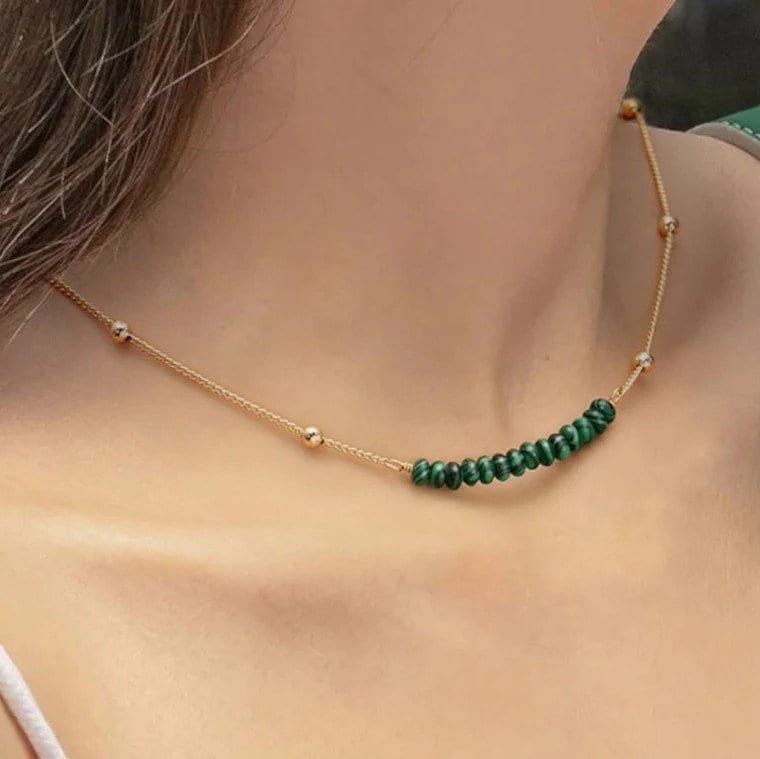 Collier ras de cou malachite