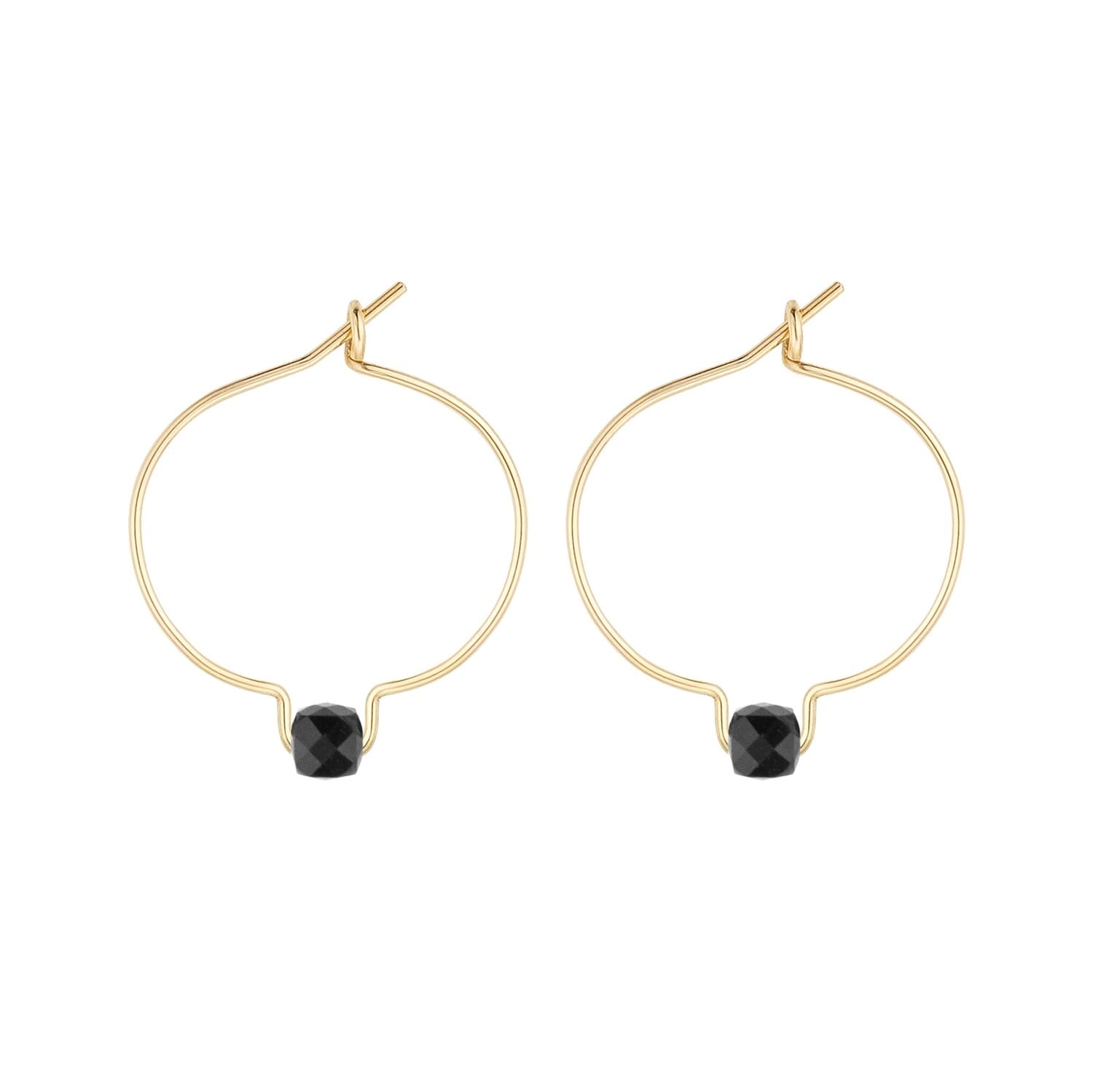 Boucles d'oreilles spinelle noir & or