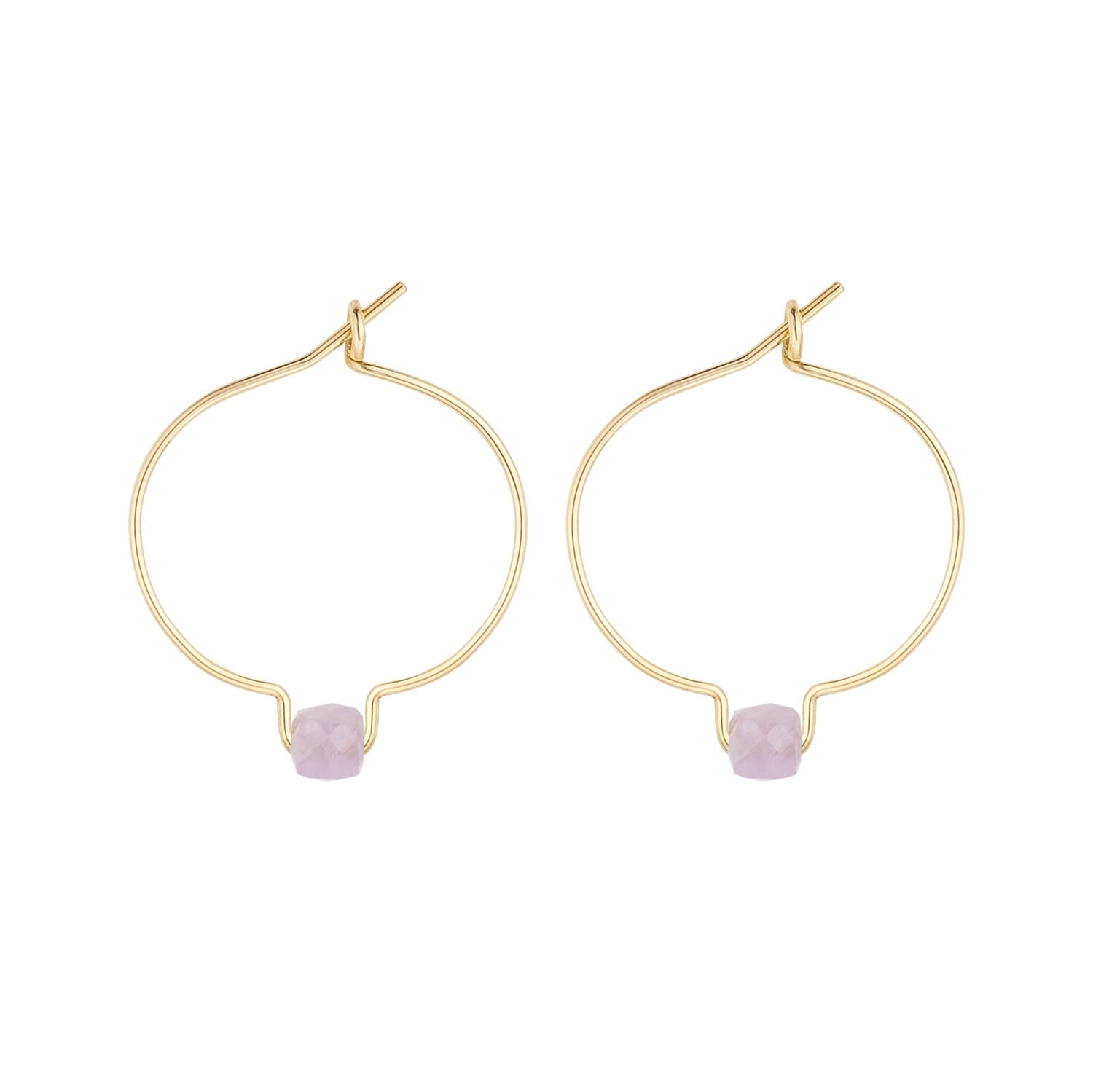 Boucles d'oreilles kunzite & or