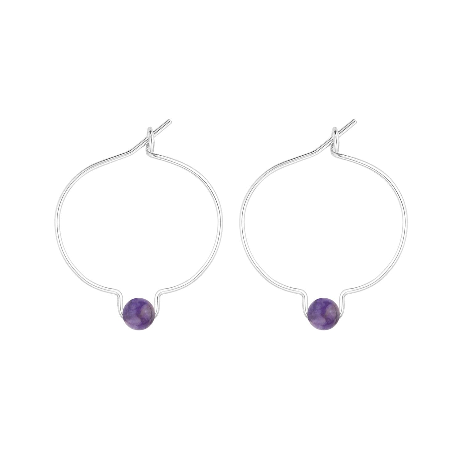 Boucles d'oreilles améthyste & argent