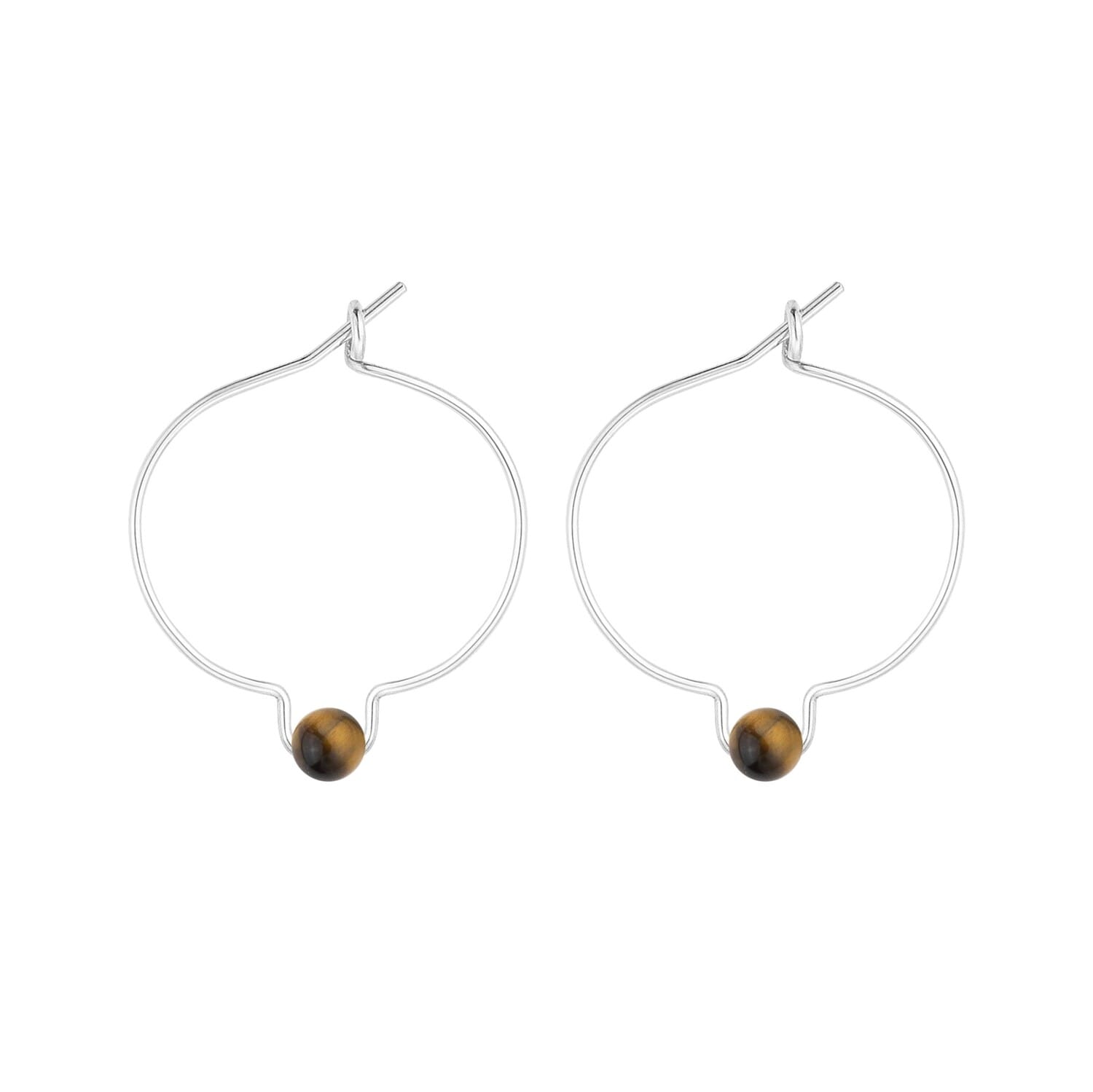 Boucles d'oreilles œil-de-tigre & arg