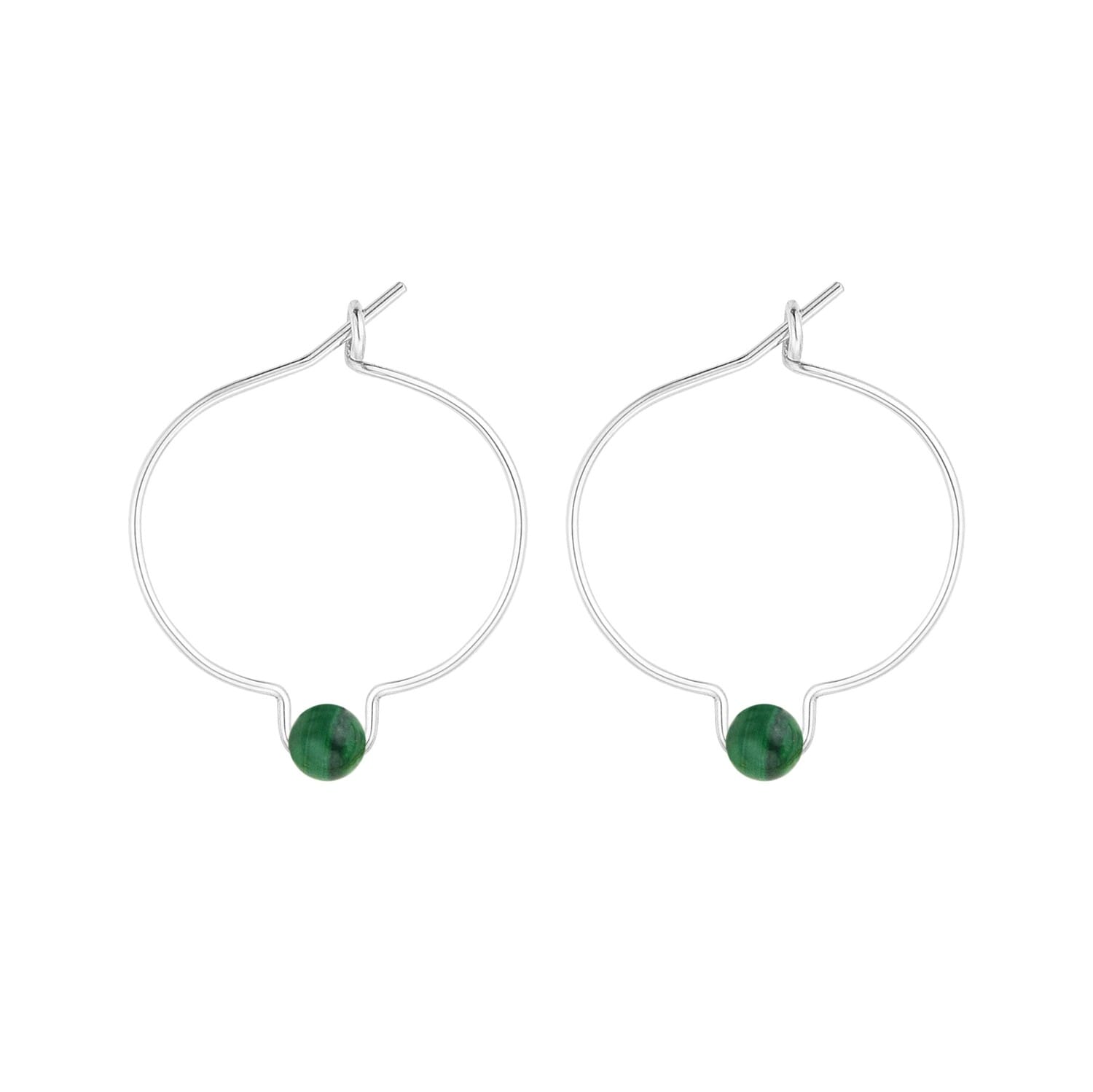 Boucles d'oreilles malachite & argent