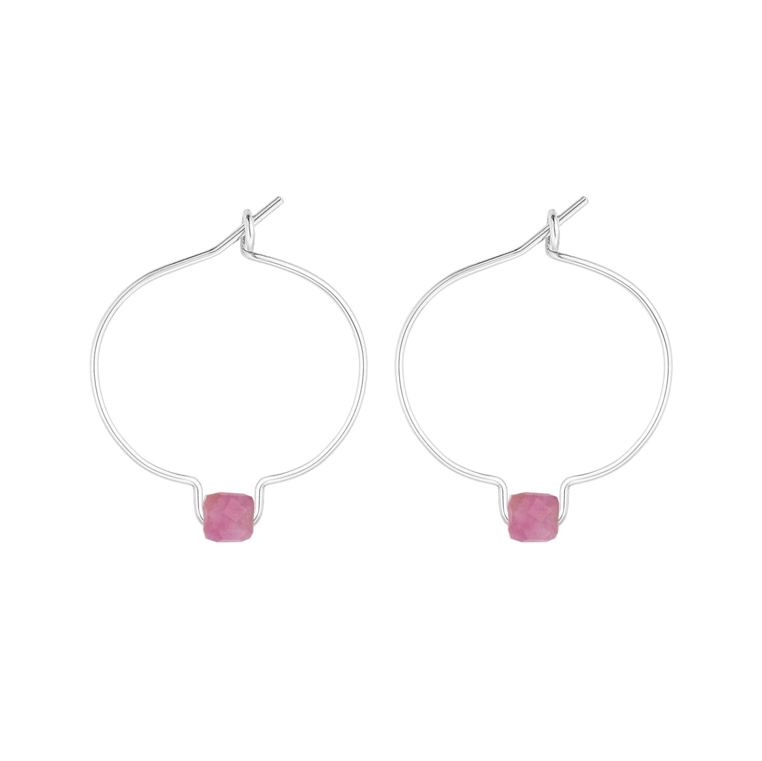 Boucles d'oreilles tourmaline rose & arg